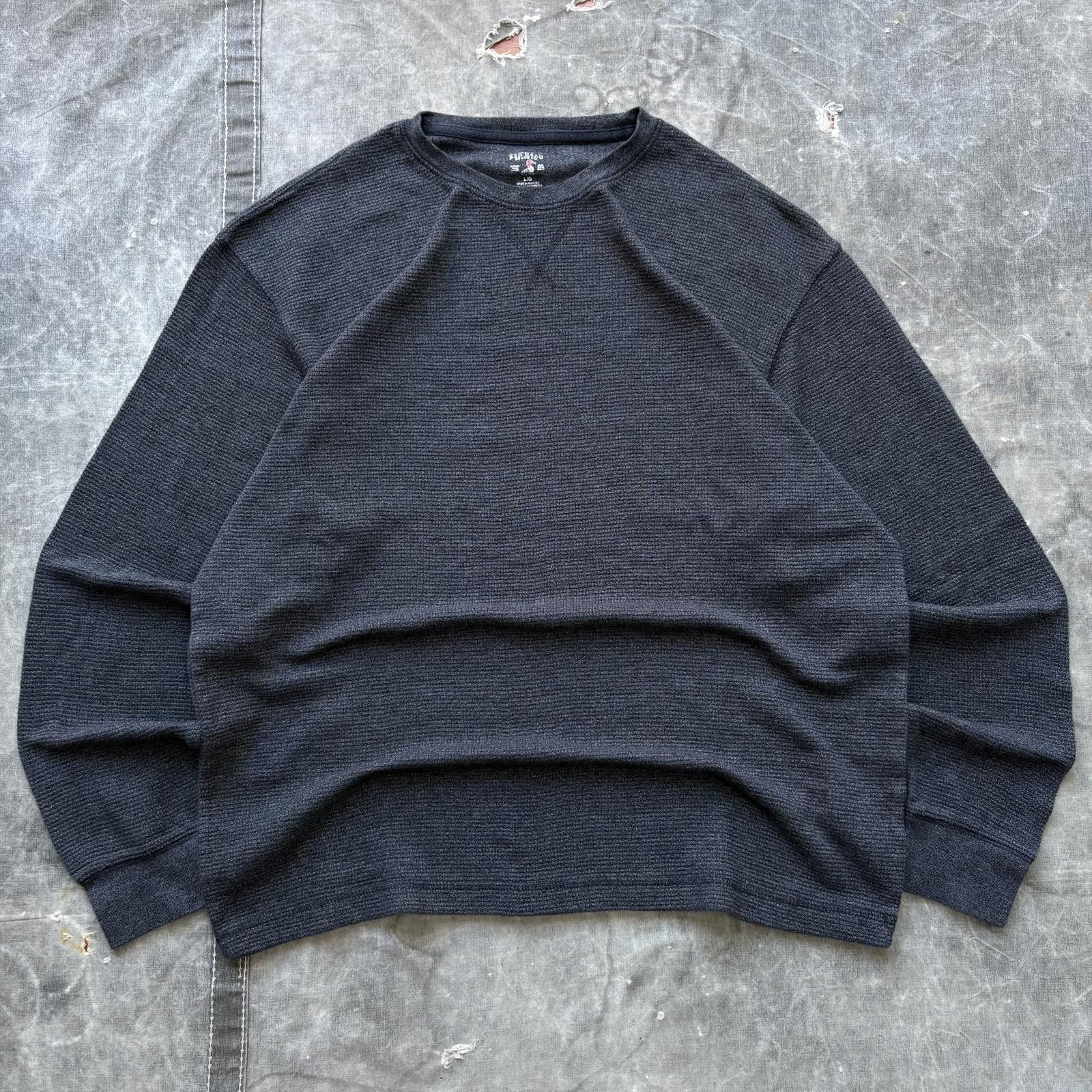Vintage Vintage Y2K Gray Grunge Skater Thermal Waffle Knit Shirt Size US L / EU 52-54 / 3 - 1 Thumbnail