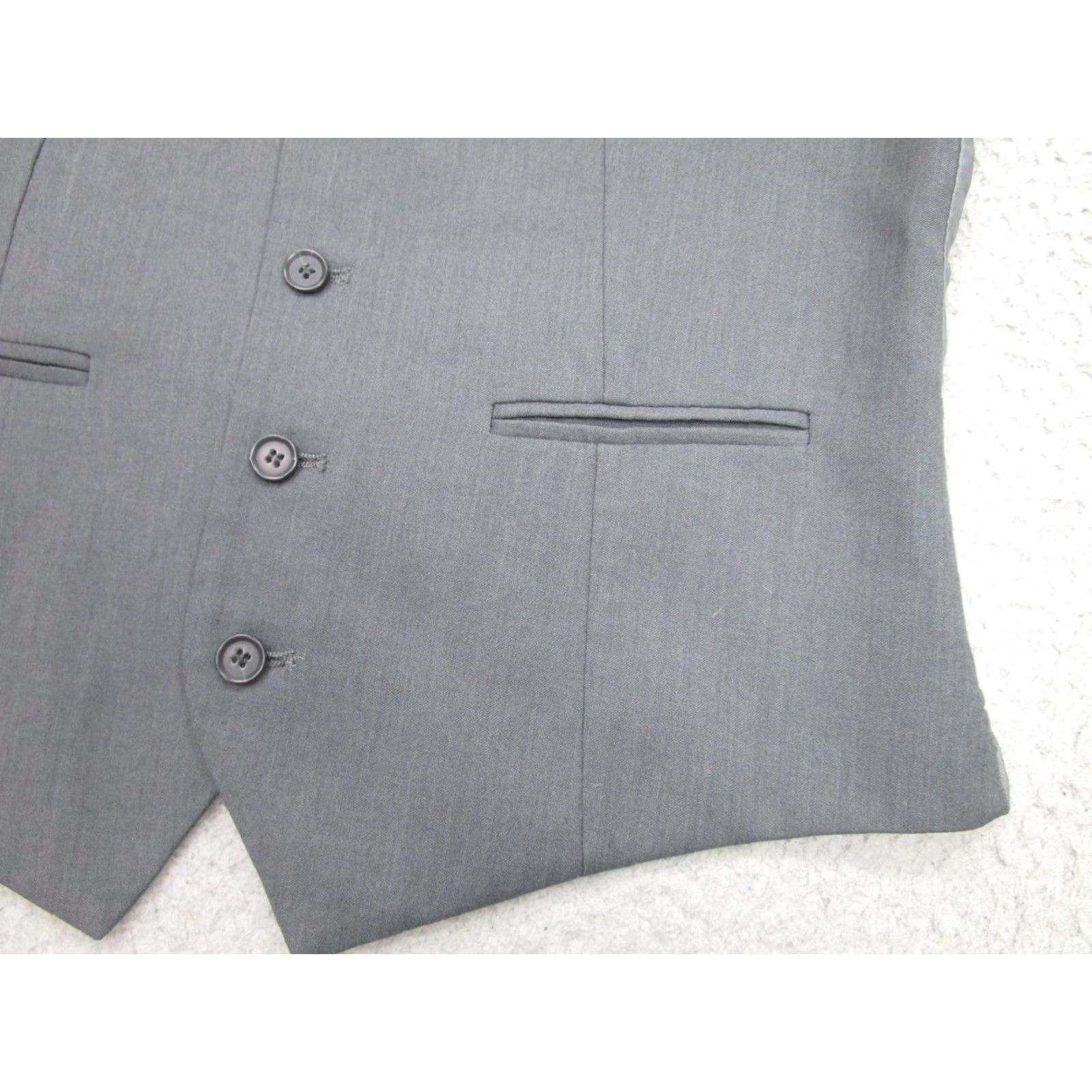 Topman Topman Vest 40 Mens Gray Dress Formal Wedding Suit Vest Type Five-Button Front Tuxedo Style Size US XXS / EU 40 - 3 Thumbnail