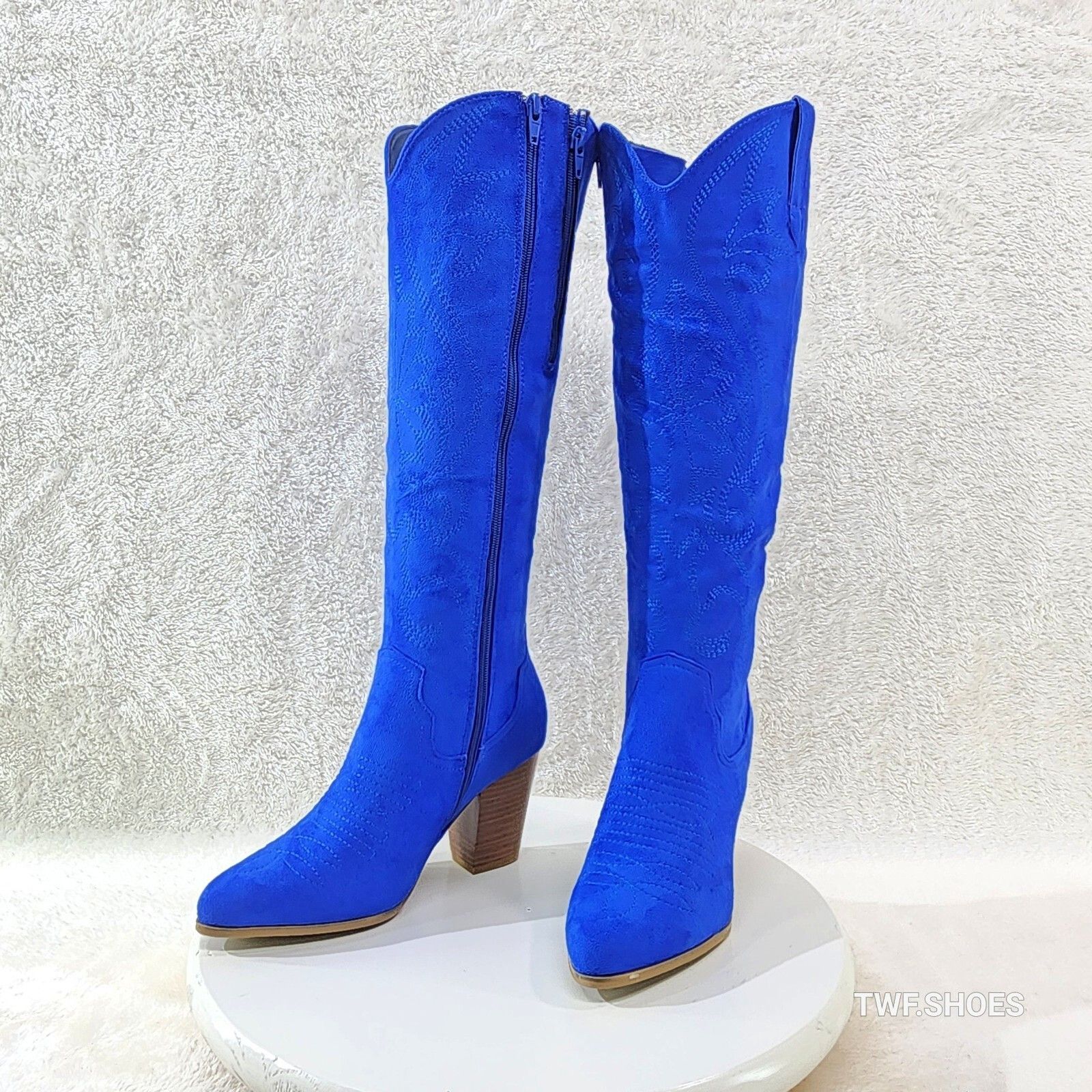 Other Wild Ryder Bright Deep Blue Faux Suede Country Western Cowgi Size US 11 / IT 41 - 4 Thumbnail