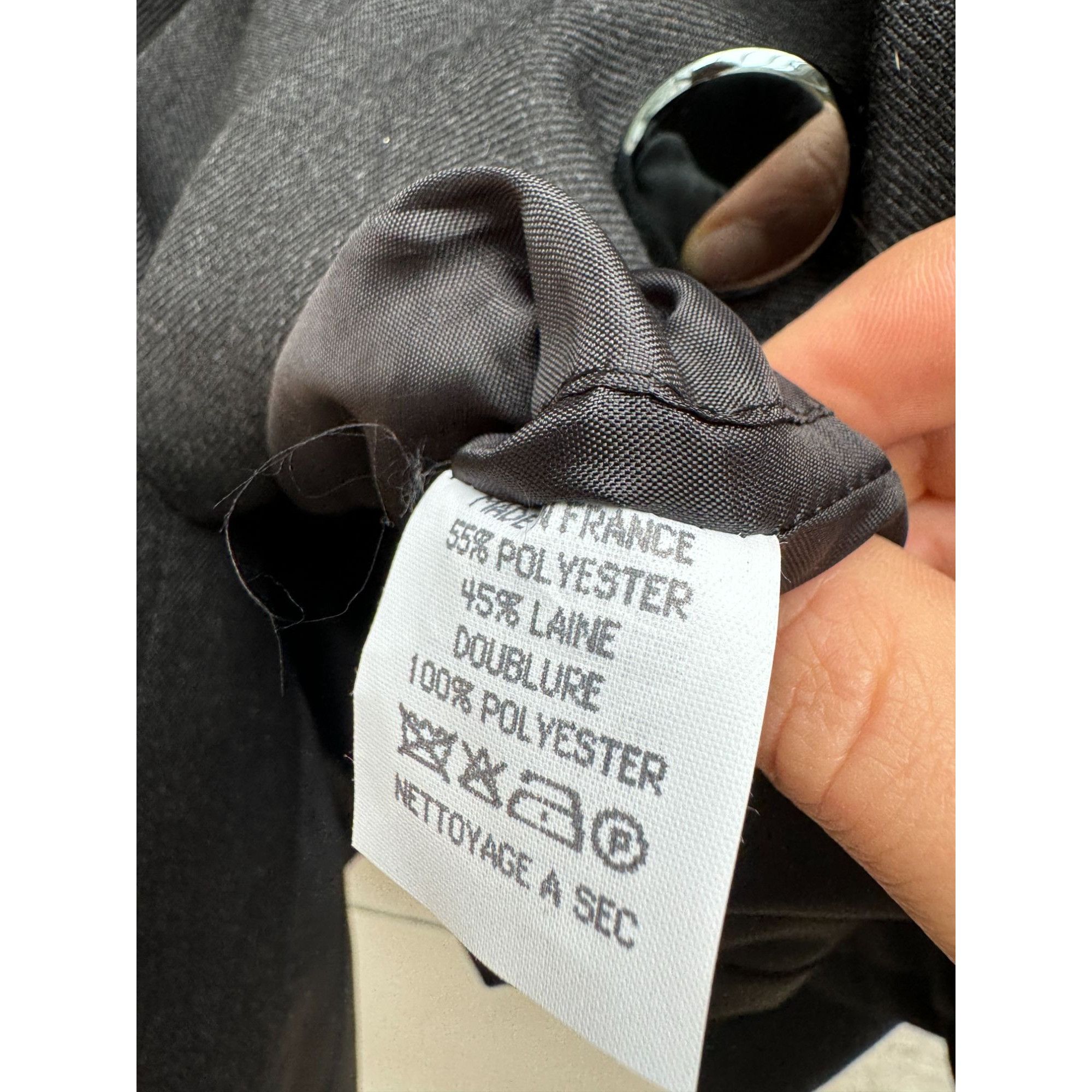 Balenciaga Dark Grey Straight Fit Wool Blend Jacket Size L / US 10 / IT 46 - 6 Thumbnail