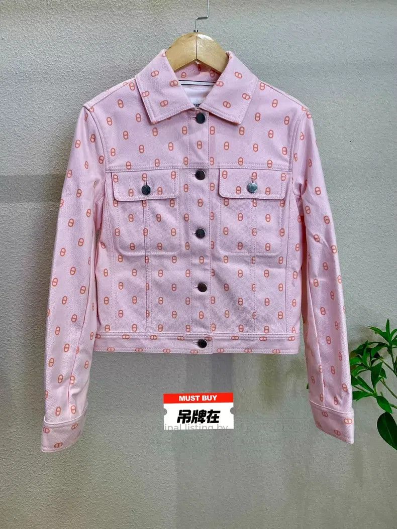 Hermes Hermes 23ss Pig Nose Printed Denim Jacket Size XXS / US 00 / IT 34 - 1 Thumbnail
