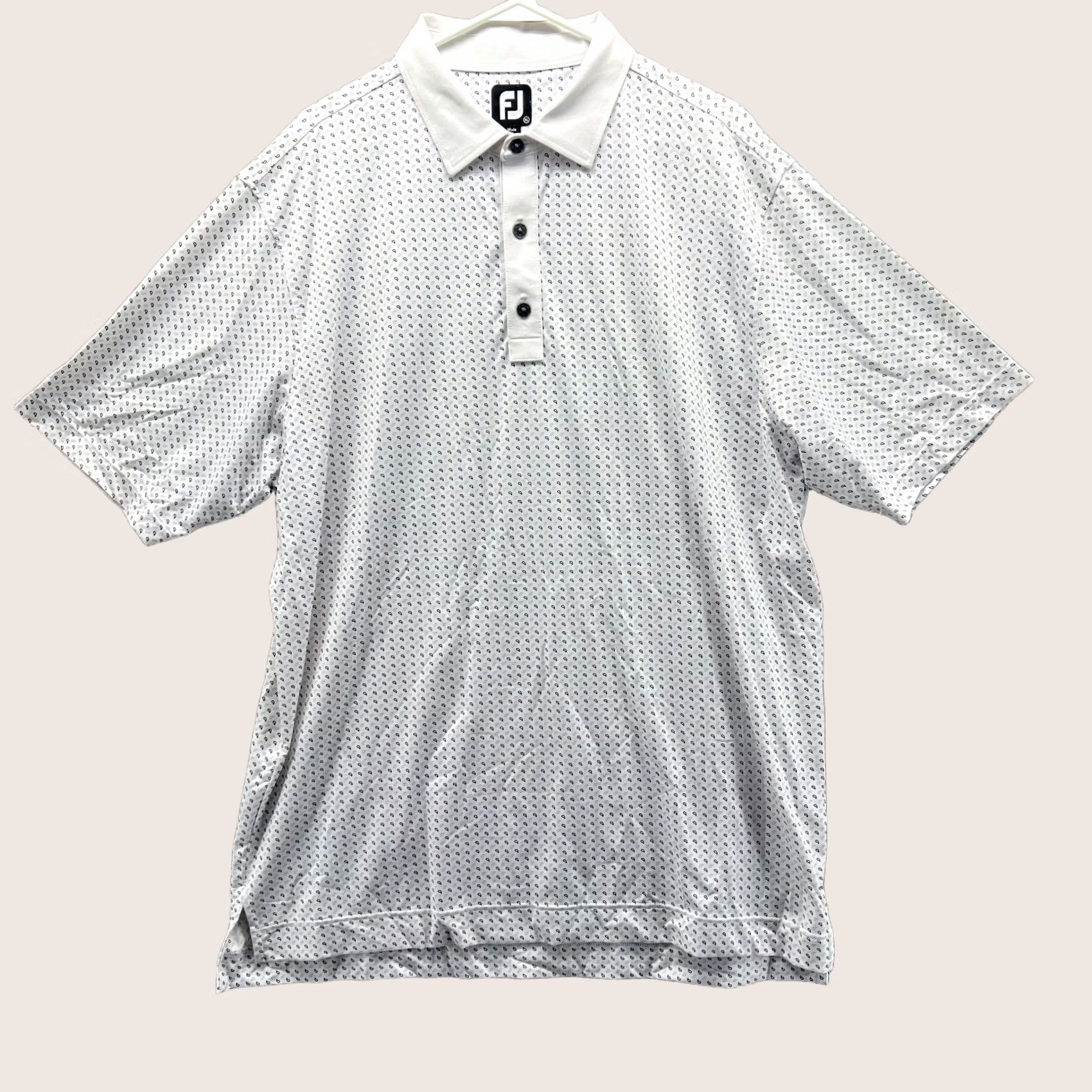 Footjoy VINTAGE FootJoy Polo Shirt Men XL White Polyester Paisley Golf Shirt Ladies? Size US XL / EU 56 / 4 - 1 Thumbnail