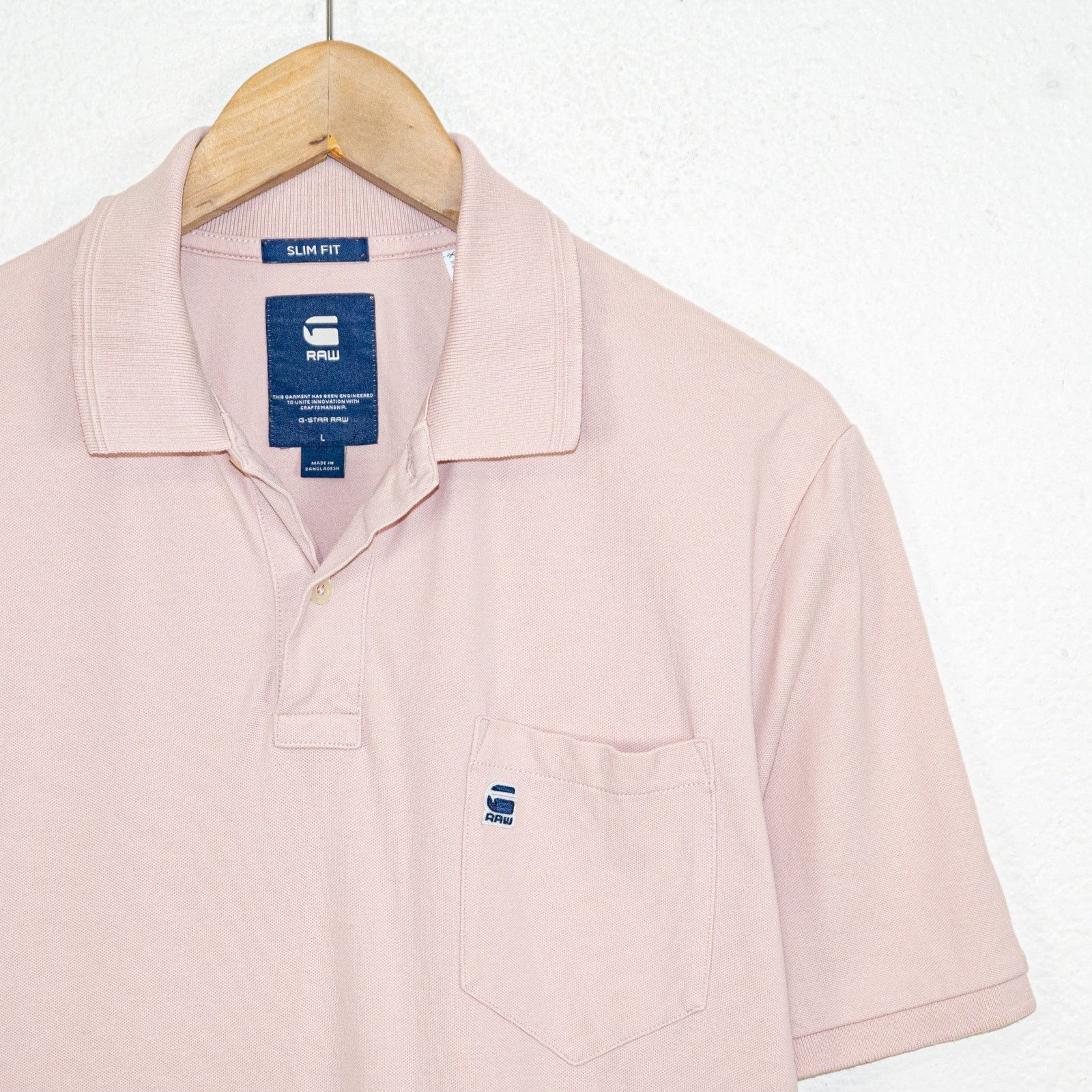 G-Star G Star RAW Men's Core Pocket Polo Short Sleeve in Pink Size US L / EU 52-54 / 3 - 3 Thumbnail