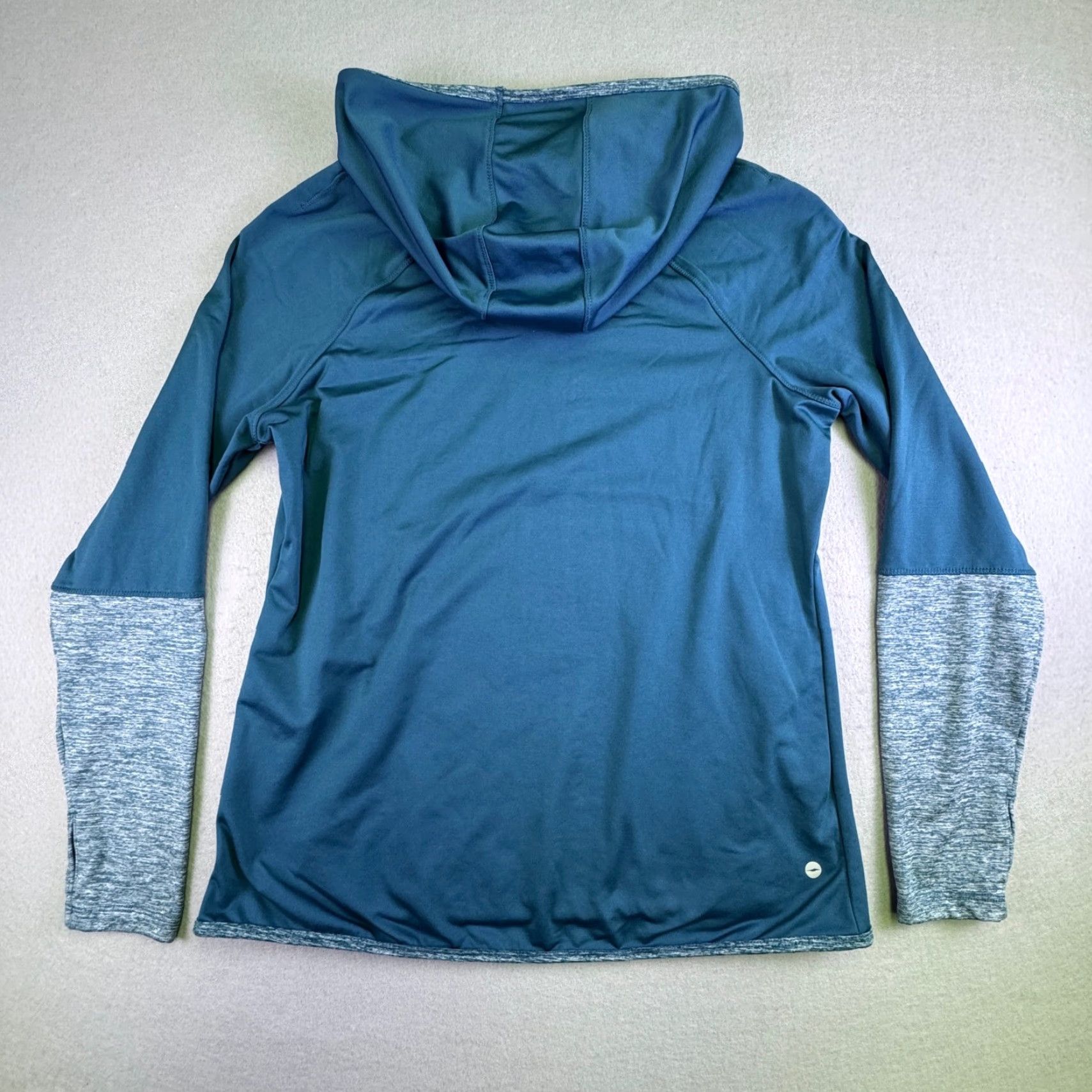Avia Avia Hoodie Shirt Women's L Blue Fleece Lined Scuba Hooded Thumbholes Athletic Long Sleeve Pullover Raglan Sleeve Moisture Wicking Reflective Logo Size L / US 10 / IT 46 - 6 Thumbnail