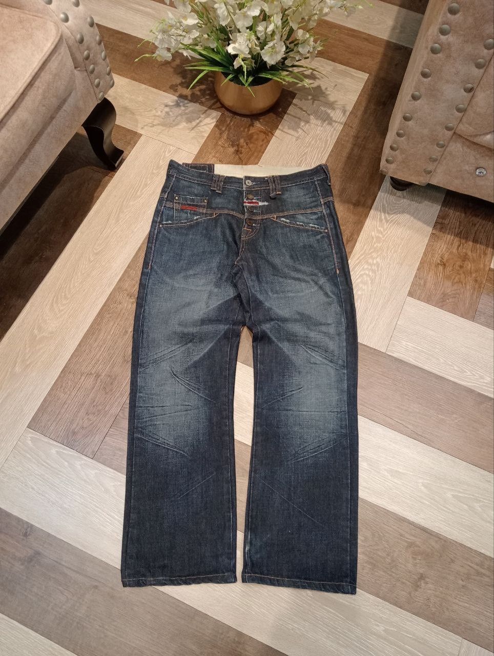 Marithe + Francois Girbaud MARITHE FRANCOIS GIRBAUD JEANS MULTI-BUTTON BLUE DENIM Size US 31 - 1 Thumbnail