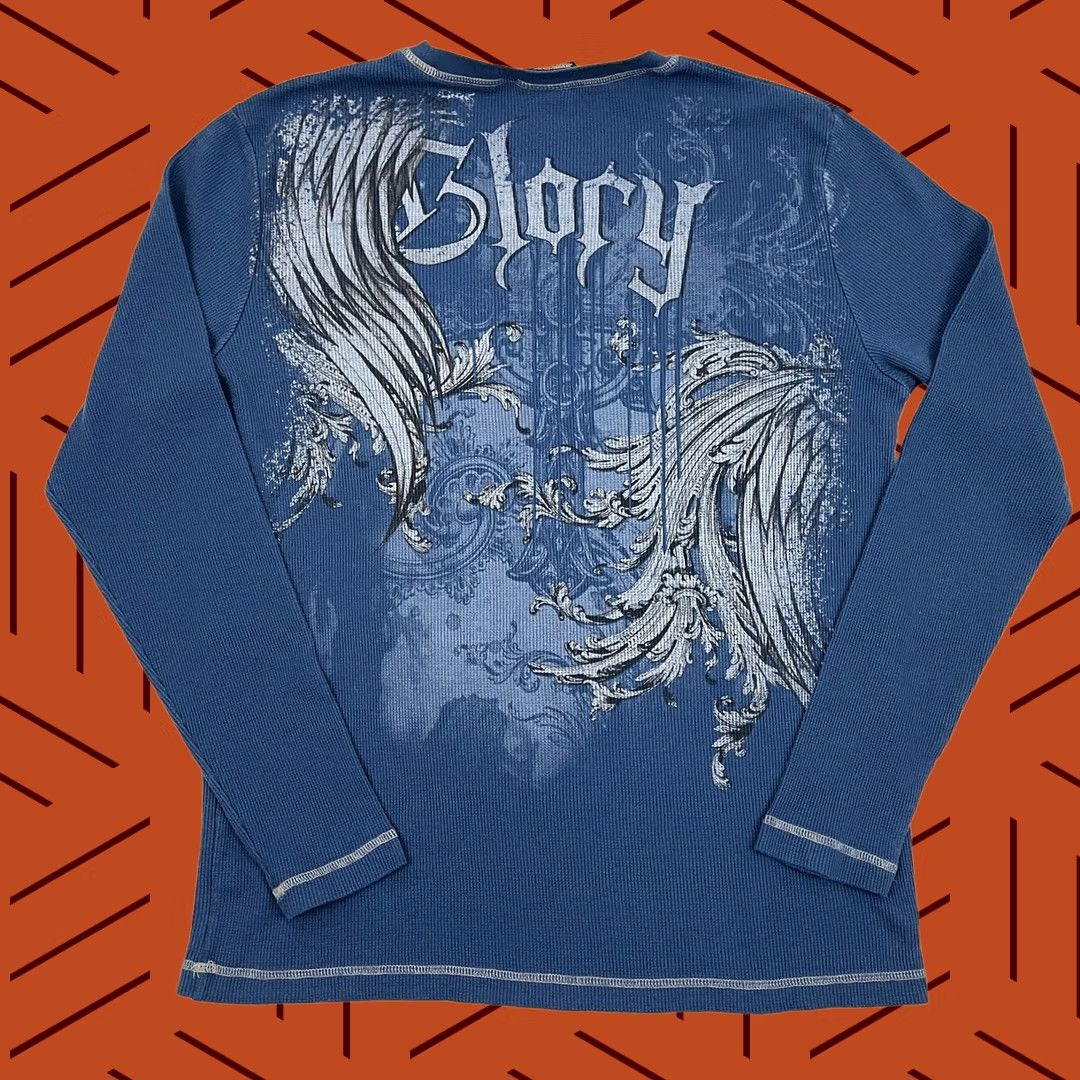 Vintage VINTAGE No Boundaries Shirt XL Blue Thermal Waffle Knit Skull Grunge VTG Men Long Sleeve Graphic Print 2000s Size US XL / EU 56 / 4 - 1 Thumbnail