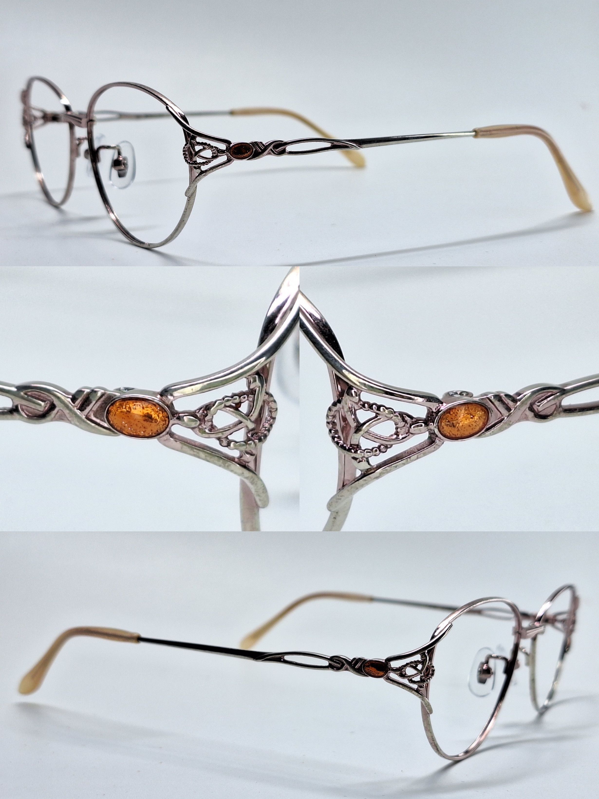 Other 00s Japan Vintage T415 Pink Gold Amber Titanium Frame Size ONE SIZE - 6 Thumbnail