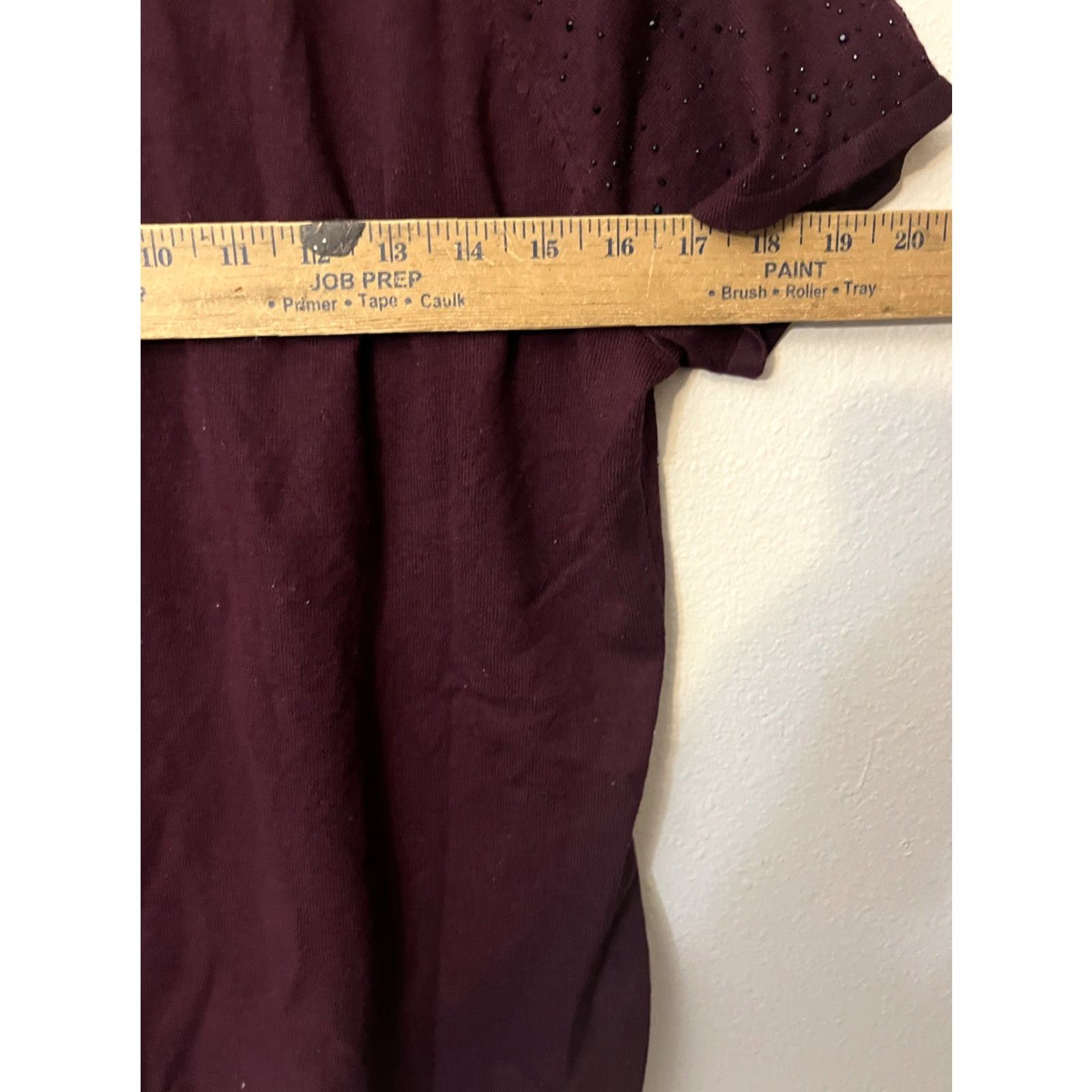 Vintage Cable & Gauge Womens Short Sleeve Sweater Top Maroon Large Size L / US 10 / IT 46 - 6 Thumbnail