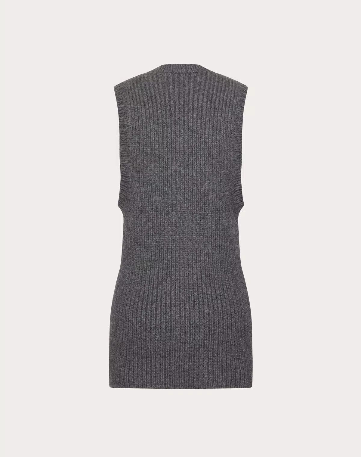 Valentino o1s1wg110426 Embroidered Wool Top in Grey Size XXS / US 00 / IT 34 - 2 Thumbnail