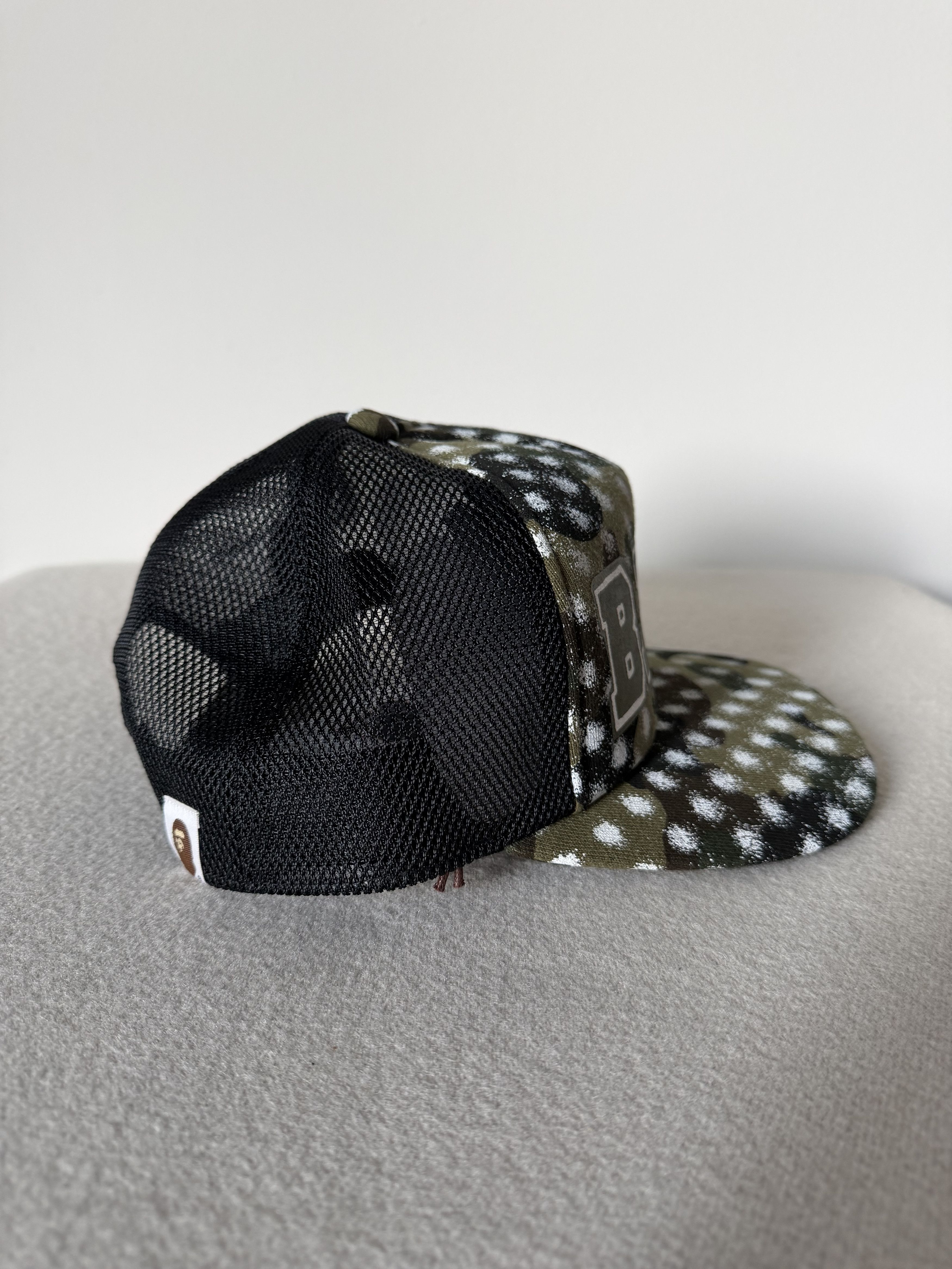 Bape × Joshua Vides Joshua Vides Bape Mesh Trucker Hat in Green Black Size ONE SIZE - 3 Thumbnail