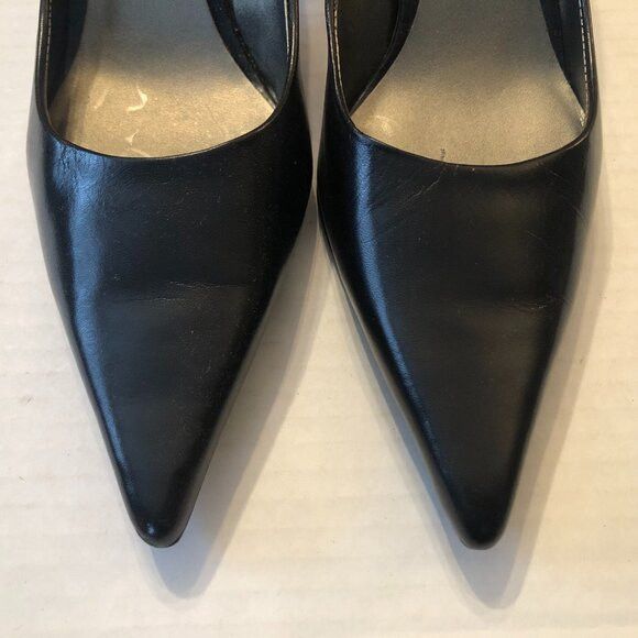 Nine West Nine west women's black leather pump shoes size: 5 1/2M Size US 5.5 / IT 35.5 - 2 Thumbnail