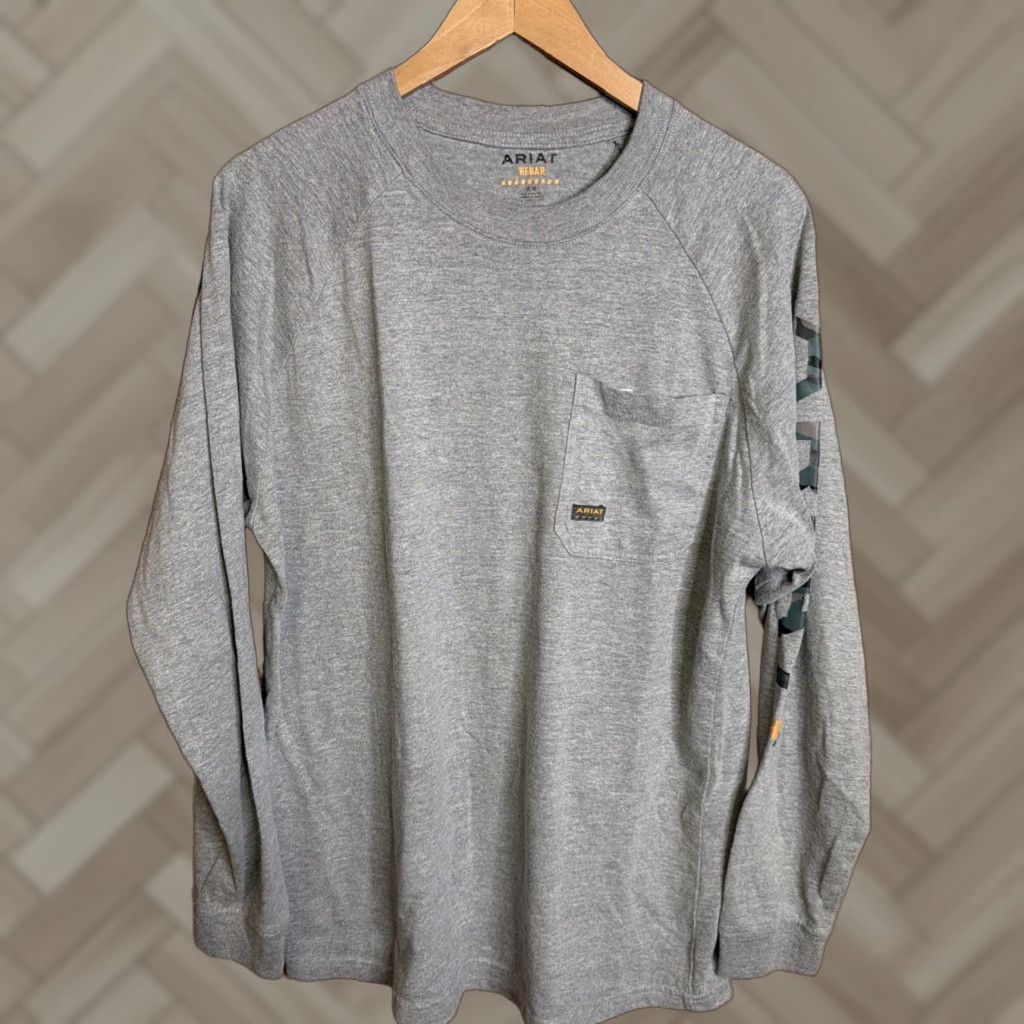 Ariat Ariat Men's Rebar Pullover Shirt Long Sleeve Gray Size US M / EU 48-50 / 2 - 1 Thumbnail