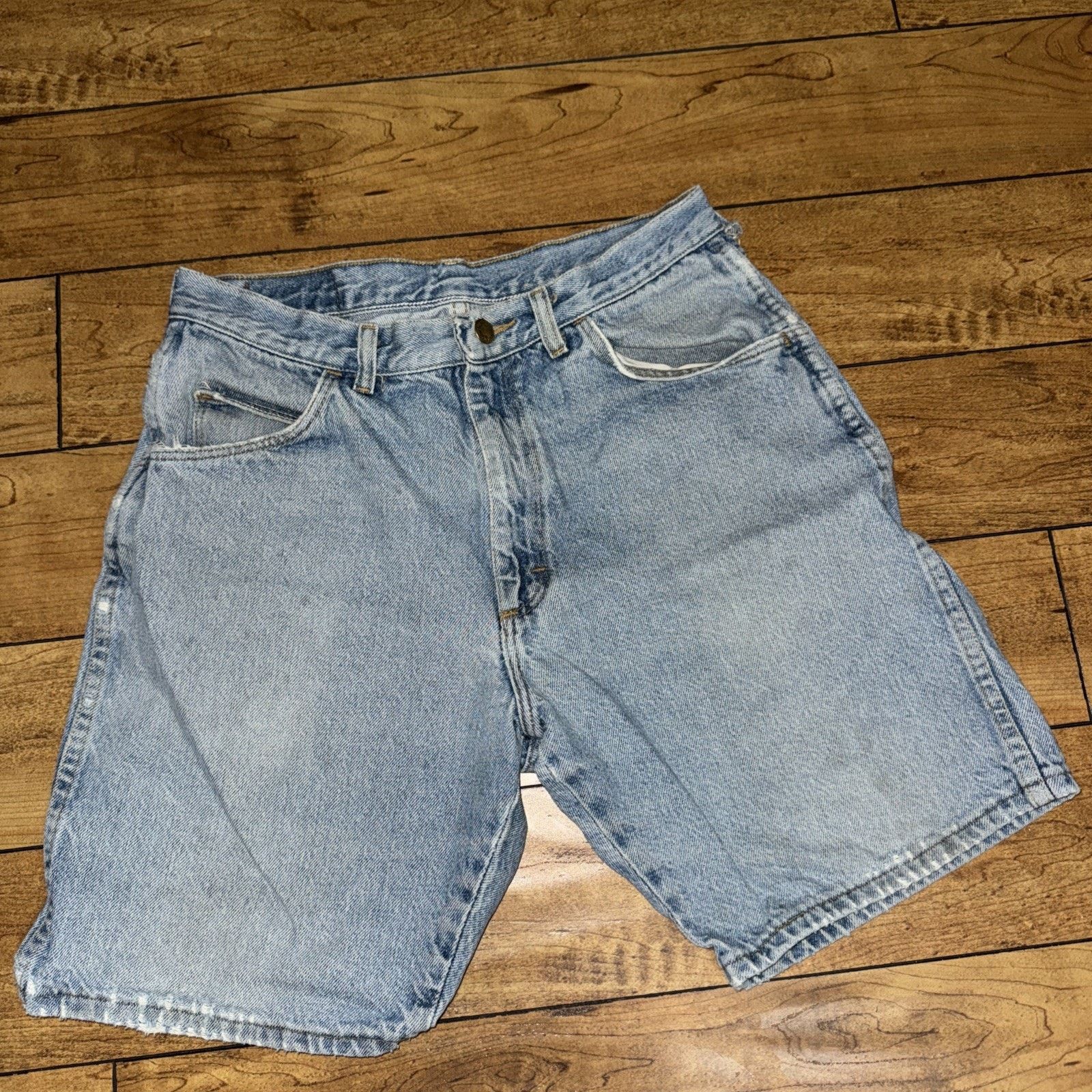 Vintage × Wrangler Vintage Wrangler Denim Shorts 30x10 Light Blue Jorts Size US 30 / EU 46 - 1 Thumbnail