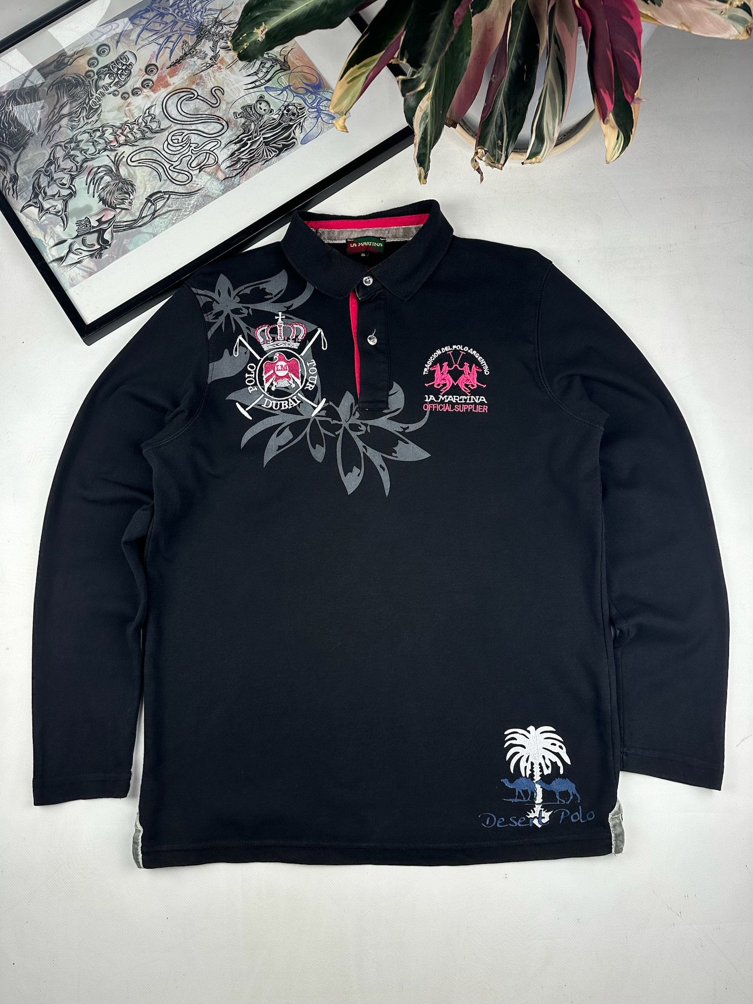 La Martina Vintage La Martina Dubai Polo Team Rugby Long Sleeve Shirt Size US XL / EU 56 / 4 - 1 Thumbnail