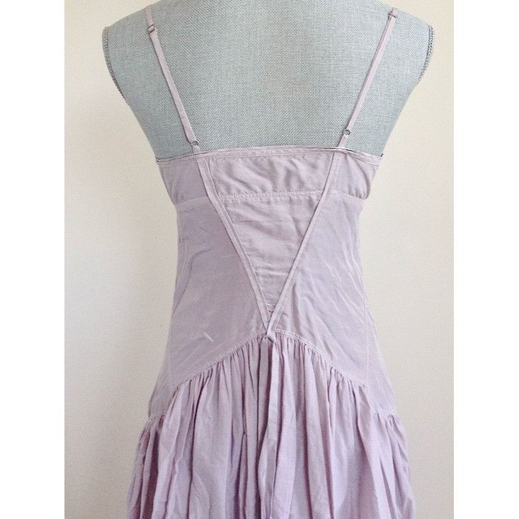 Armani Exchange Armani Exchange Archival Lavender Silk Cotton Midi Dress 4 W Size S / US 4 / IT 40 - 4 Thumbnail