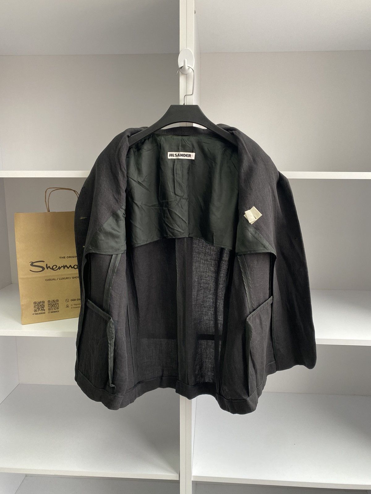 Designer × Jil Sander × Vintage Vintage Jil Sander Women’s Luxury Designer Grey Blazer Size L / US 10 / IT 46 - 9 Thumbnail