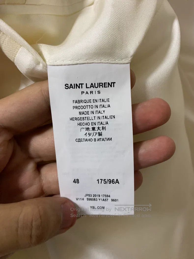 Saint Laurent Paris Saint Laurent Paris White striped double-breasted peak lap Size US M / EU 48-50 / 2 - 4 Thumbnail