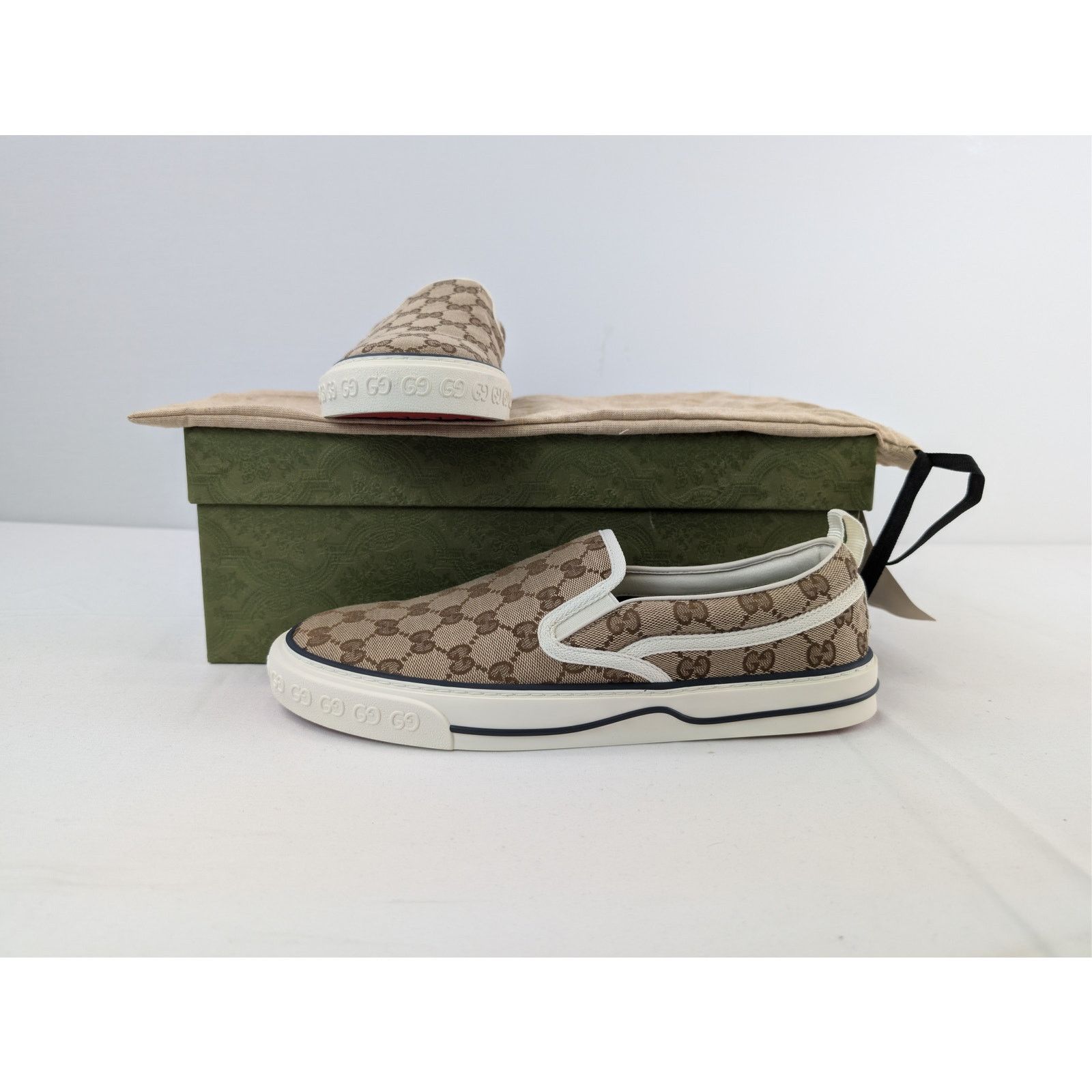 Gucci o1rshd1 Q:2 / Tennis 1977 Slip-On Sneakers in Beige Size US 12 / EU 45 - 17 Thumbnail