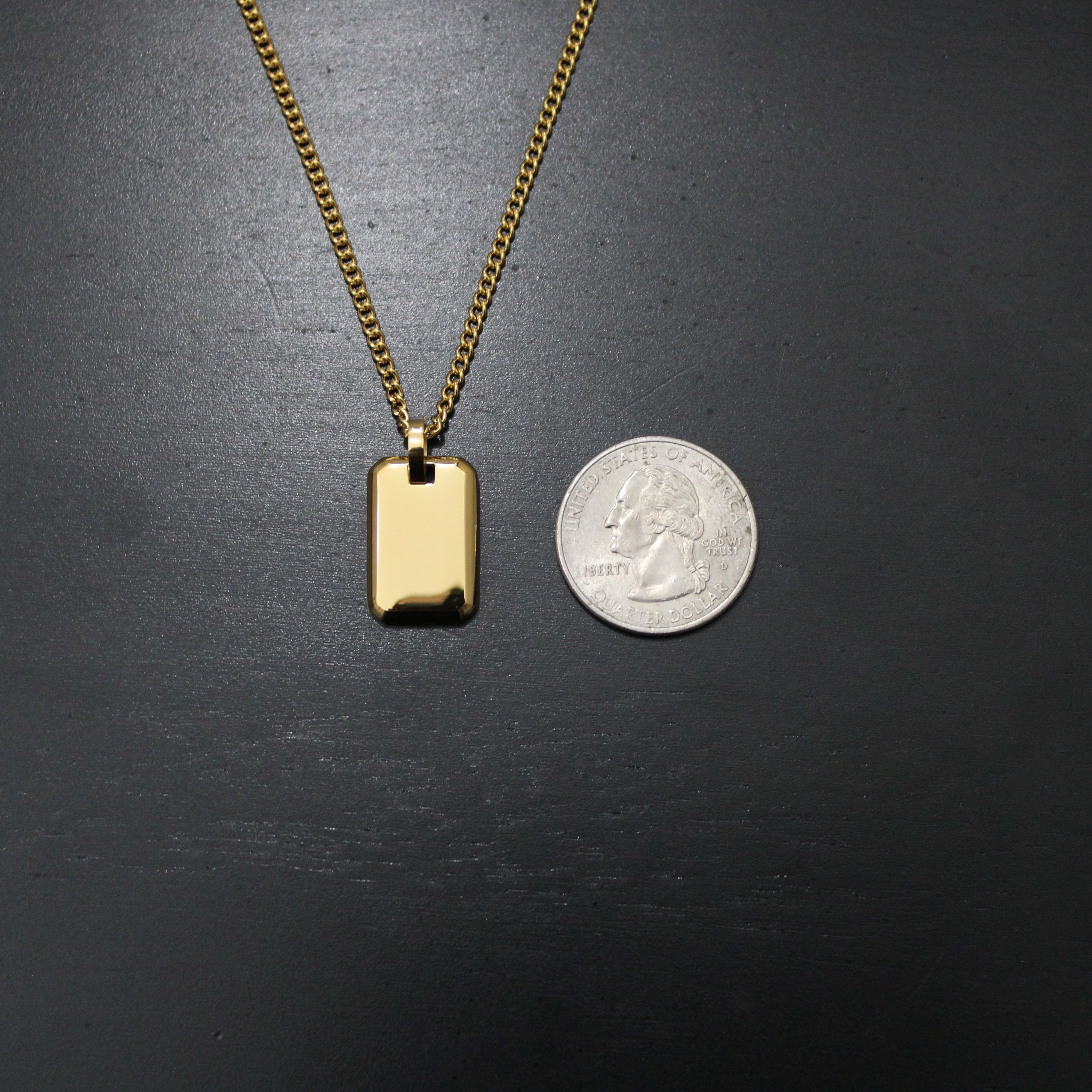 Jewelry Gold Tag Pendant Chain Necklace Size ONE SIZE - 8 Thumbnail