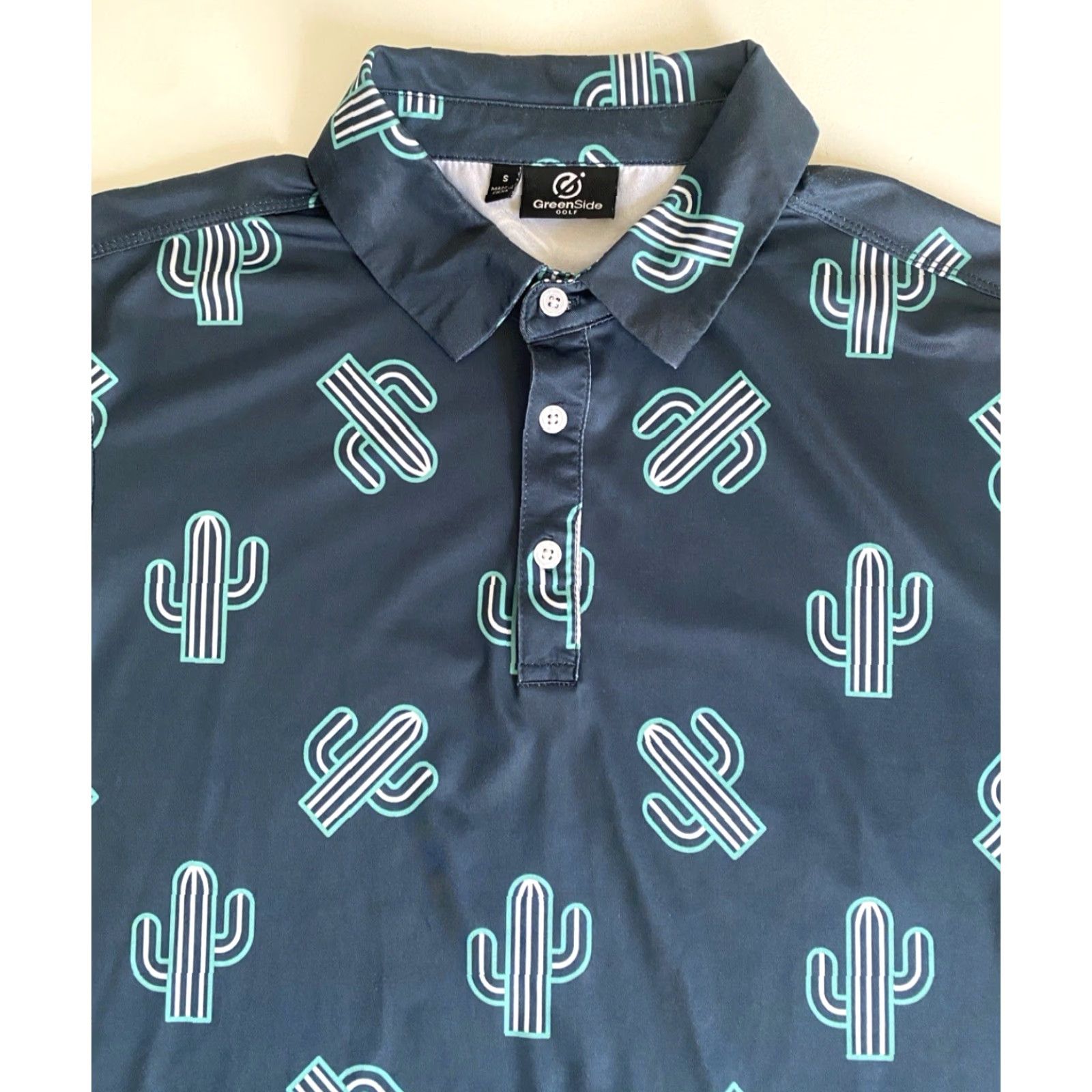 Vintage VINTAGE GreenSide Men’s Golf Polo Shirt Short Sleeve Collared Breathable Lightweight Casual Activewear Sz S Blue/Green Likely 90s Sports Mens Size US S / EU 44-46 / 1 - 3 Thumbnail