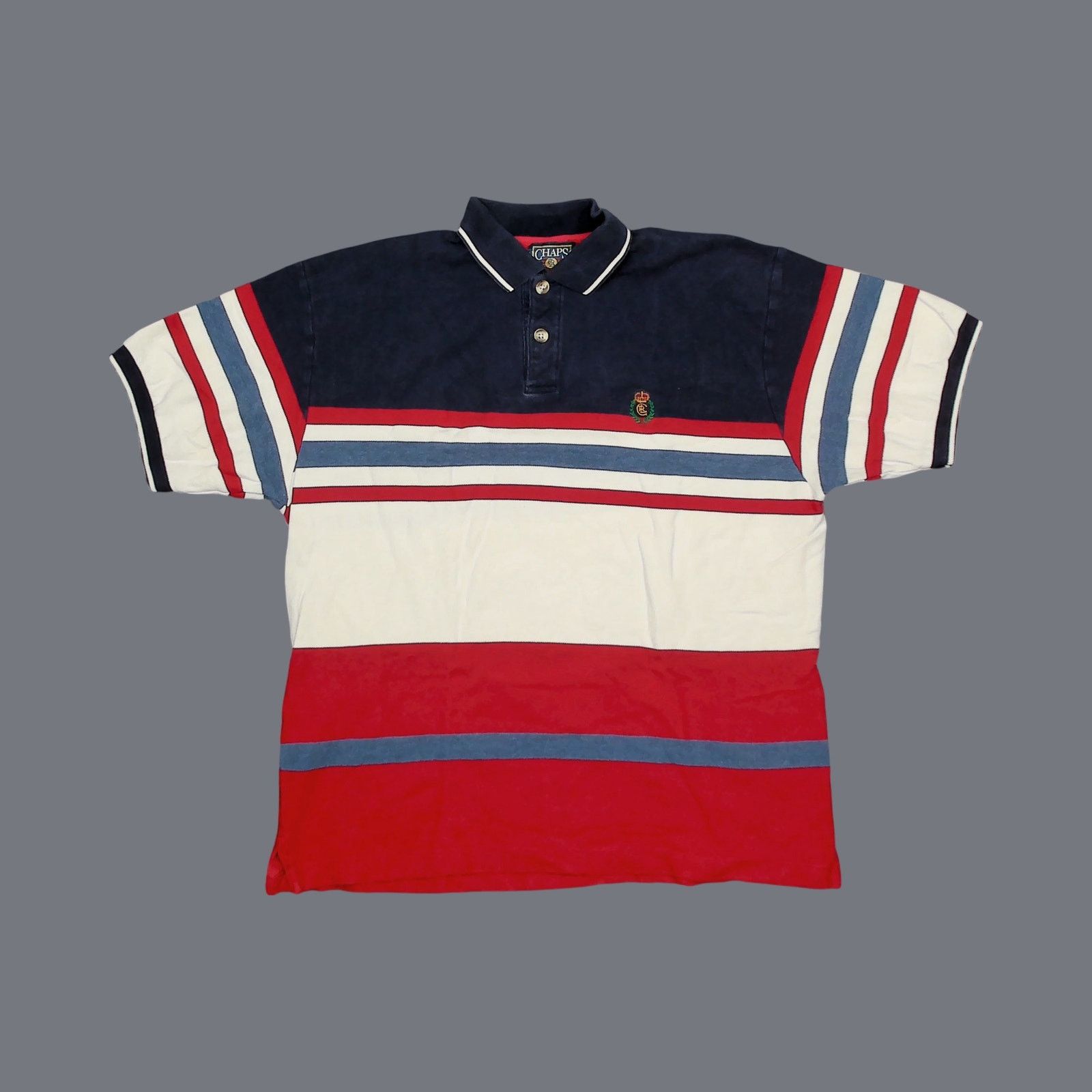 Chaps Ralph Lauren Chaps Ralph Lauren VTG 90s Colorblock Striped Boxy Polo Size US L / EU 52-54 / 3 - 9 Thumbnail