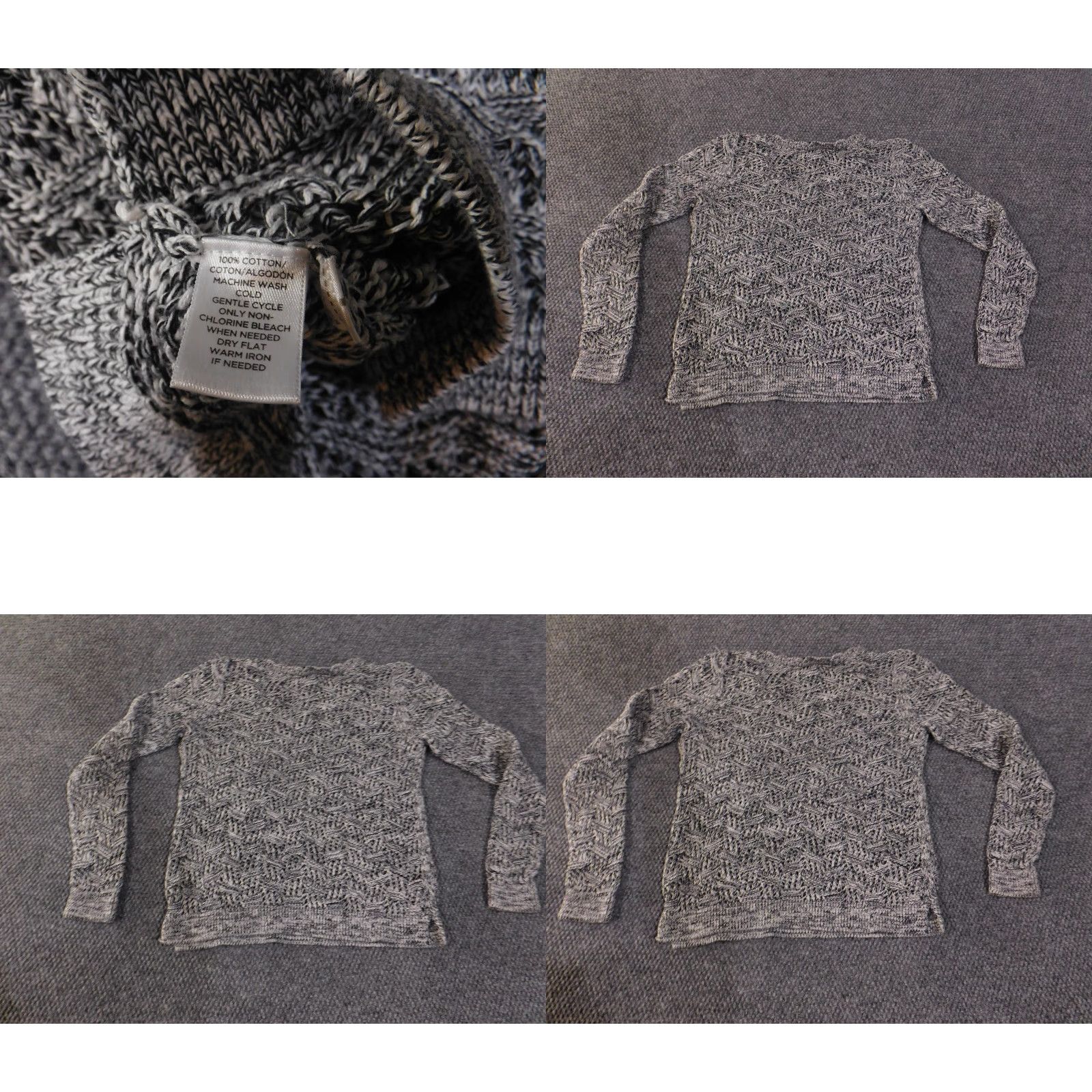 Loft LOFT Sweater Womens Medium Gray Black Knit Pullover V Neck Long Sleeve Patterned Size M / US 6-8 / IT 42-44 - 8 Thumbnail