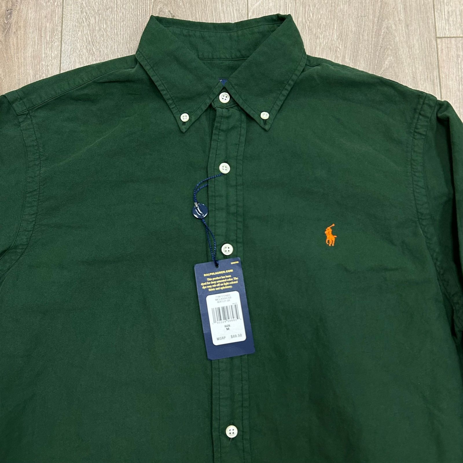 Polo Ralph Lauren Polo Ralph Lauren Garment-Dyed Oxford Green Button Up Shirt Size US M / EU 48-50 / 2 - 6 Thumbnail