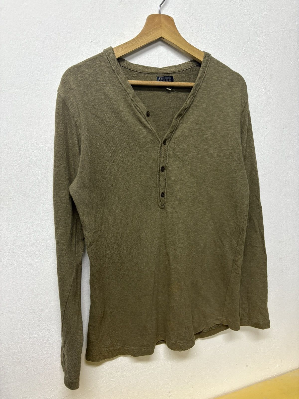 Greg Lauren Olive Green LS Henley Inspired by Greg Lauren Size US M / EU 48-50 / 2 - 2 Thumbnail