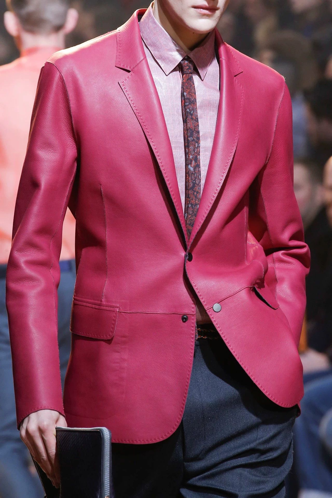 Lanvin Lanvin Red Leather Suit Jacket 50 Size US M / EU 48-50 / 2 - 3 Thumbnail