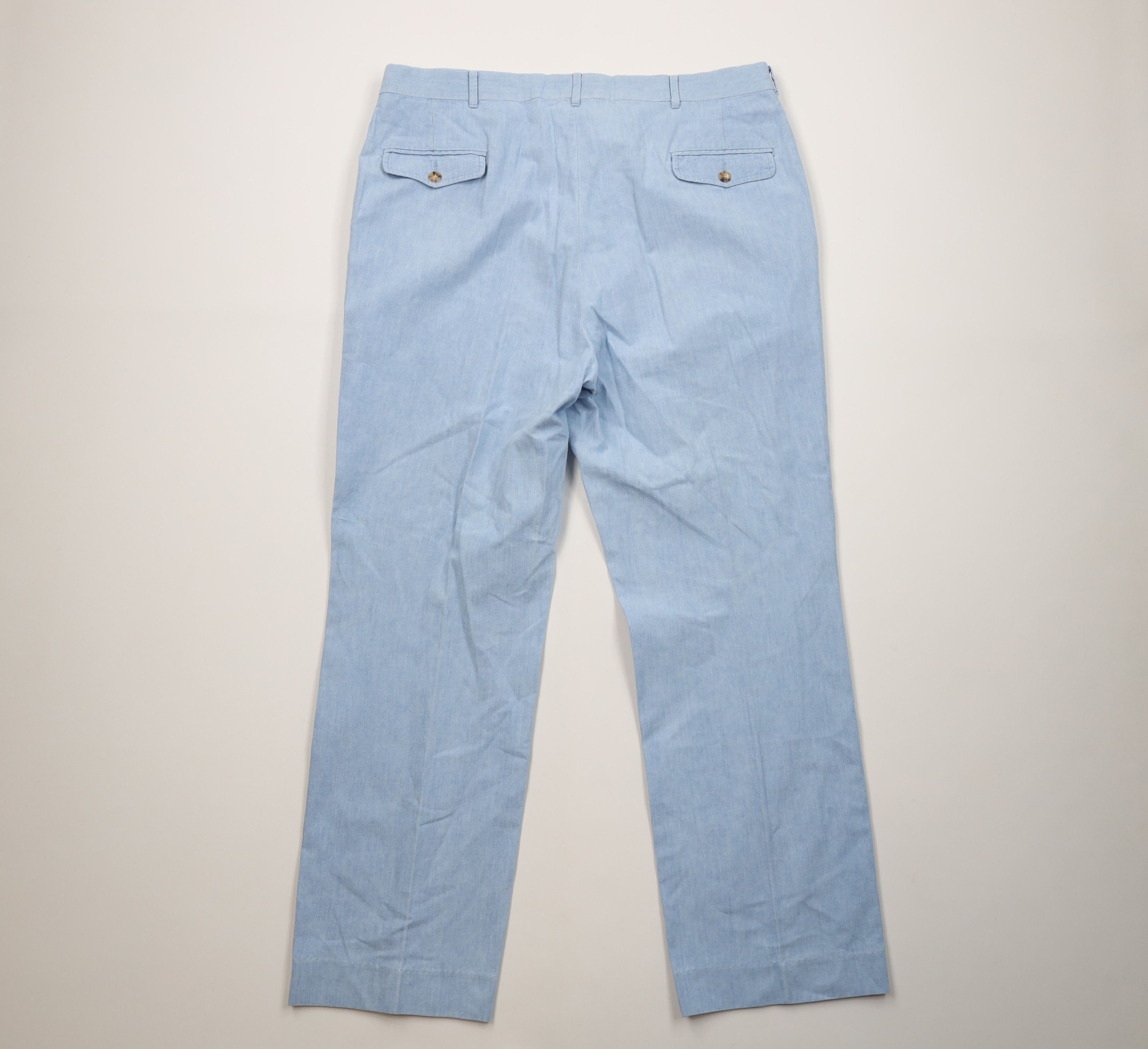 Orvis Vintage 70s Orvis Wide Leg Chino Pants Blue Cotton USA Size US 38 / EU 54 - 8 Thumbnail