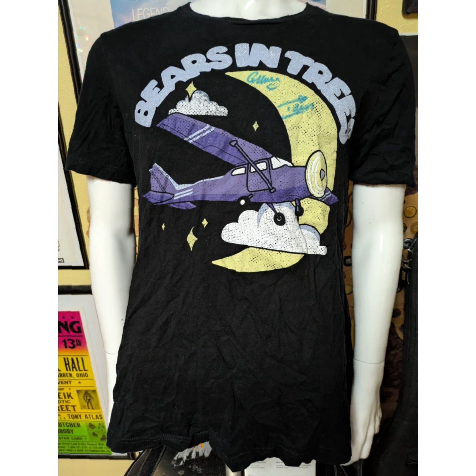 Vintage VINTAGE Bears In Trees Feverdream 2022 Signed Tour Concert T Shirt XL UK Indie Rock Mens Canvas 100% Cotton Short Sleeve Crew Neck Graphic Tee Black Size US XL / EU 56 / 4 - 2 Thumbnail