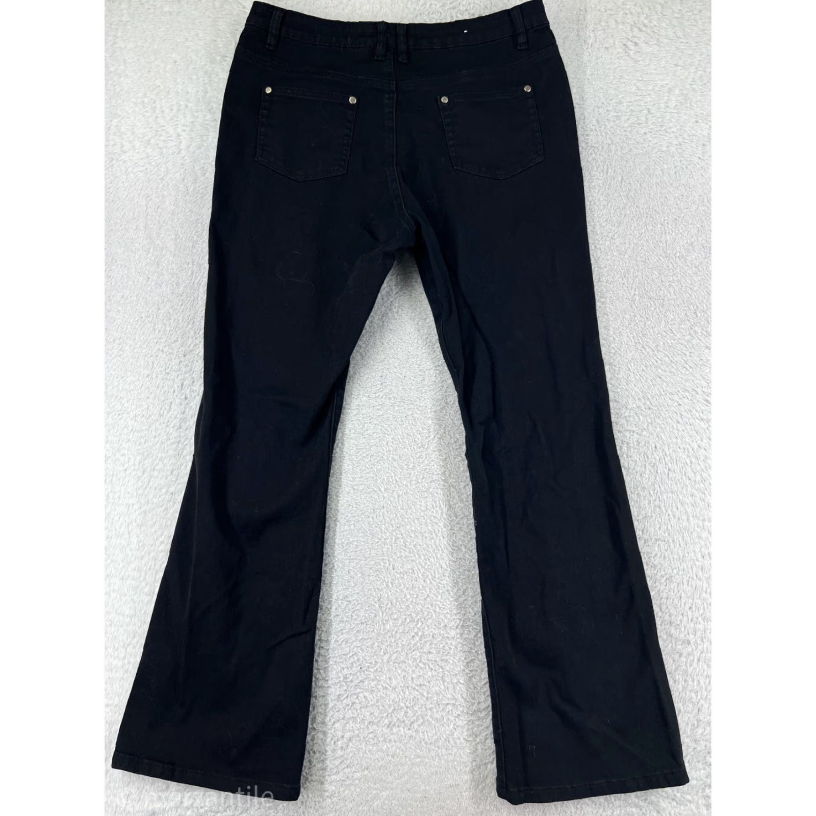 Vintage Demona Black Jeans Womens 32 Denim Bootcut High Rise Cotton Blend Stretch Pant Size 24" / US 00 / IT 34 - 2 Thumbnail