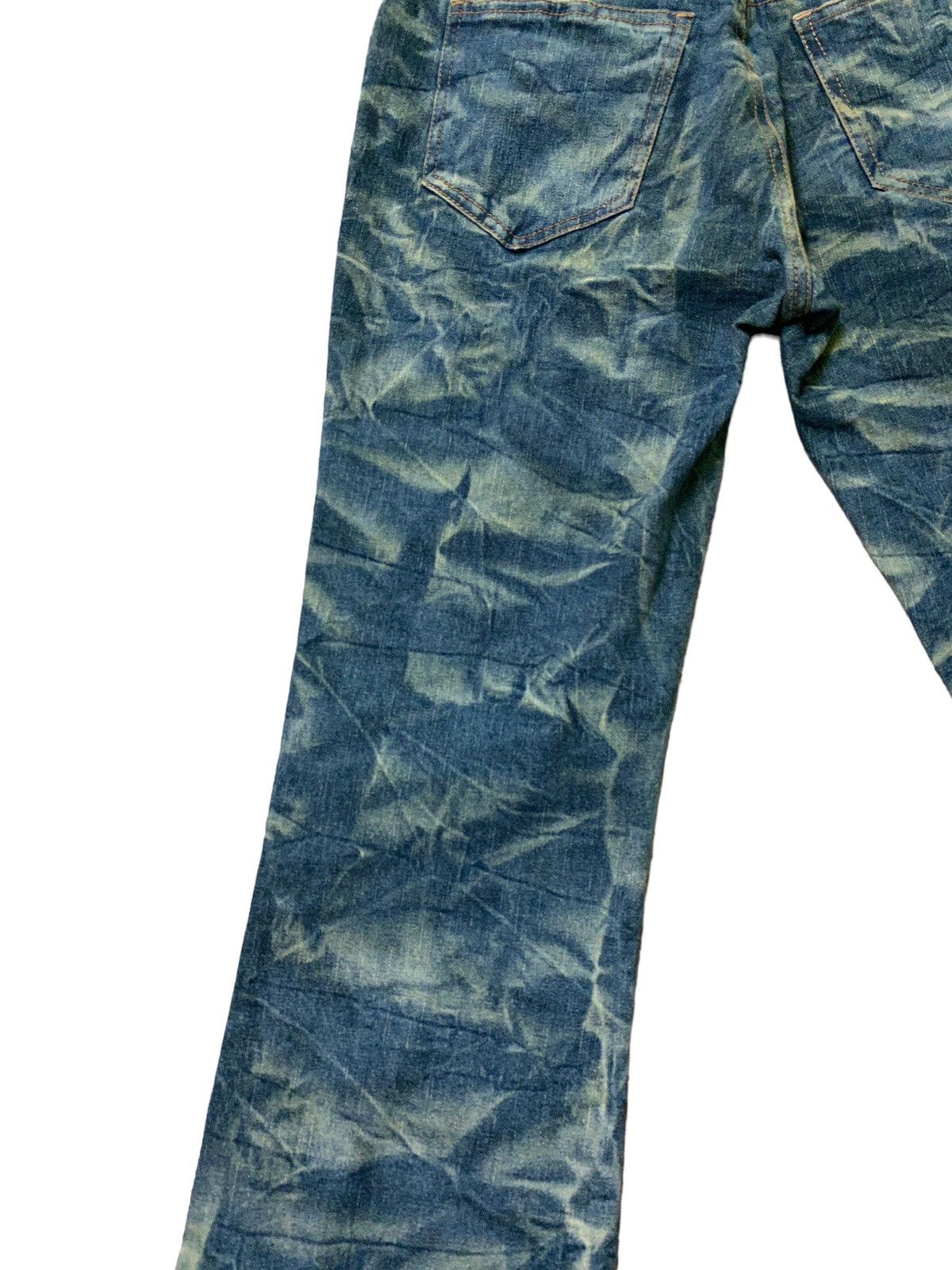 Japanese Brand Flared Smoked Acid Wash Bootcut Denim Jeans Size US 26 / EU 42 - 13 Thumbnail
