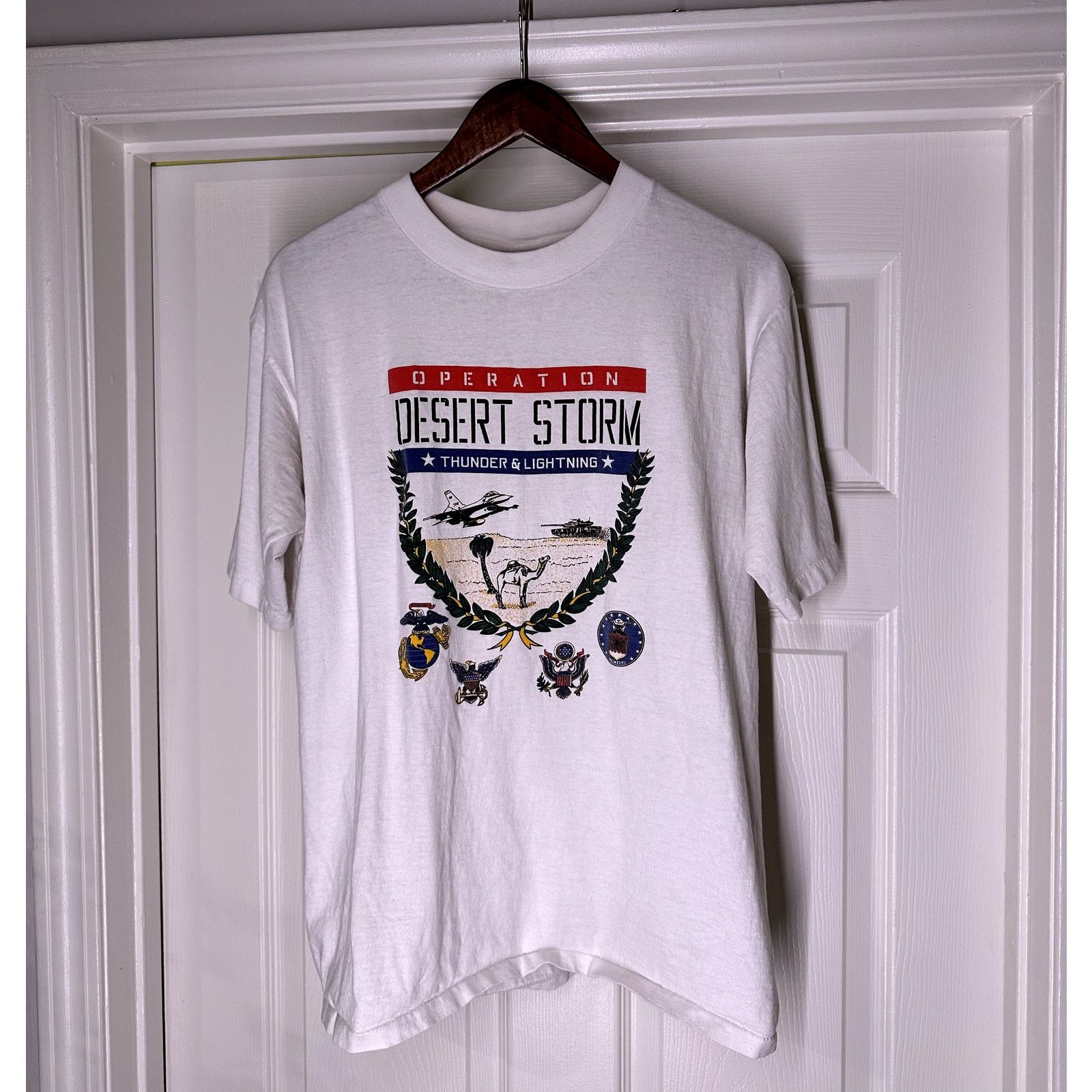 All Sport Vintage 90s Operation Desert Storm Thunder & Lightning SZ L Size US L / EU 52-54 / 3 - 1 Thumbnail