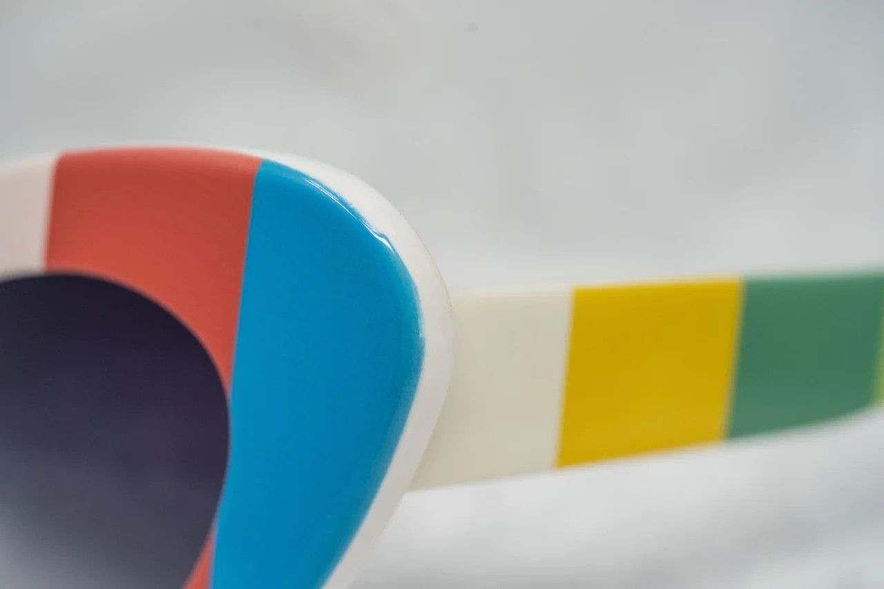 Jeremy Scott Jeremy Scott Sunglasses Cat Eye Multicoloured Bars and Grey Size ONE SIZE - 5 Thumbnail