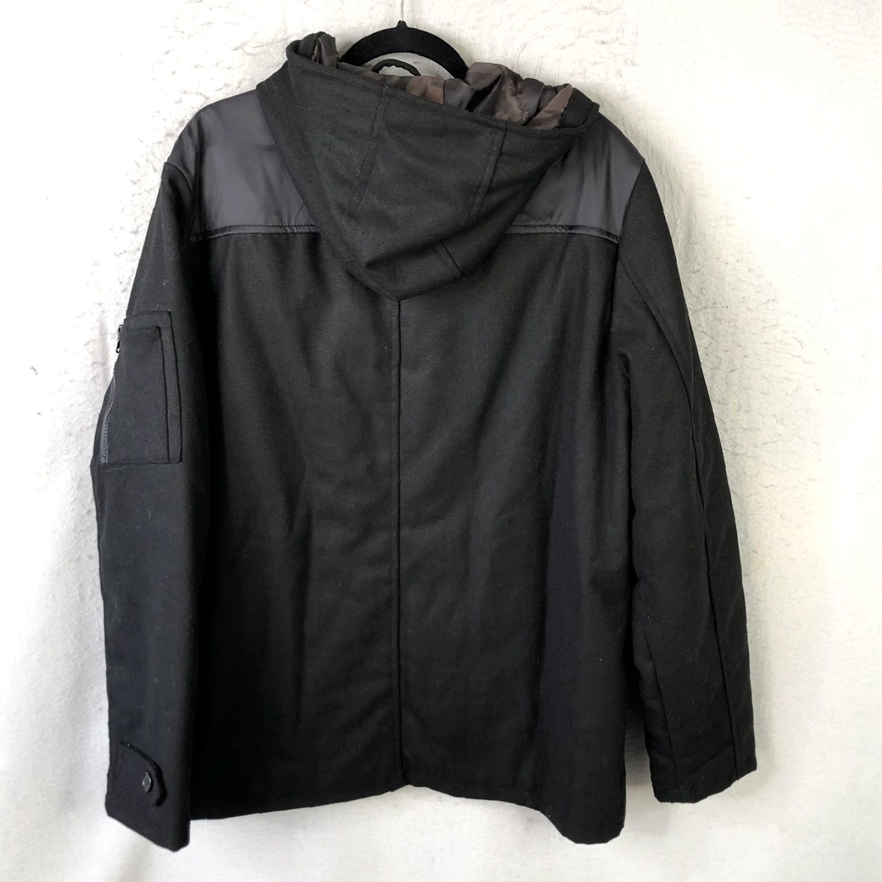 Vintage Rock & Republic Jacket Mens XL Black Hooded Full Zip Camo Lined military utility Size US XL / EU 56 / 4 - 2 Thumbnail