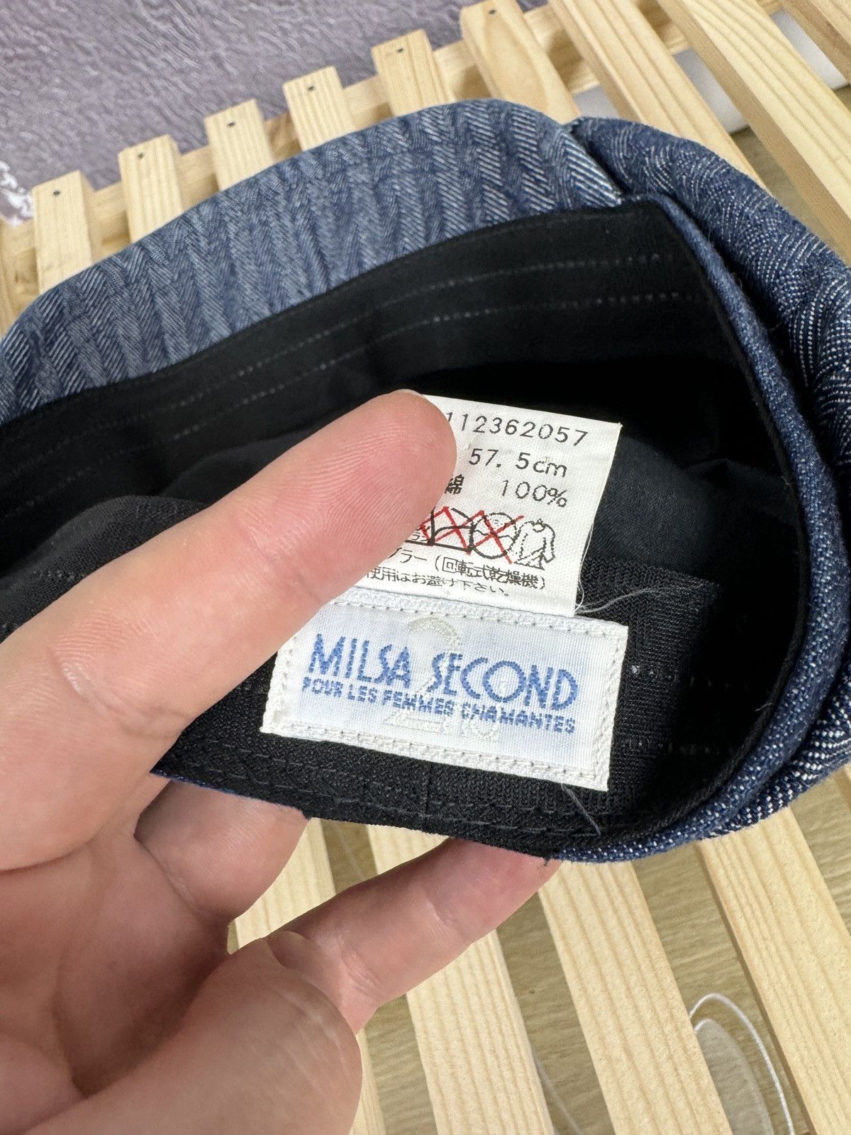 Japanese Brand Milsa Second Femmes Chamantes newsboy baker’s hat denim Size ONE SIZE - 10 Thumbnail