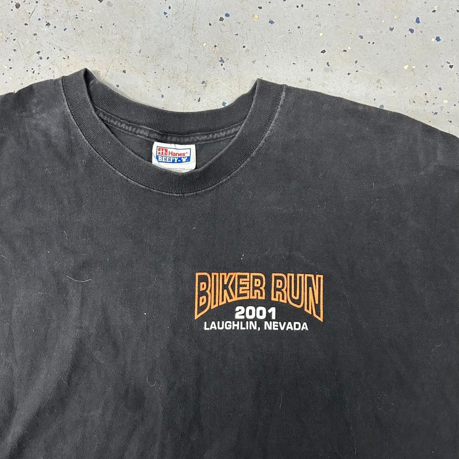 Hanes 2001 Biker Run Nevada Laughlin black cotton T-shirt Size US XXL / EU 58 / 5 - 4 Thumbnail