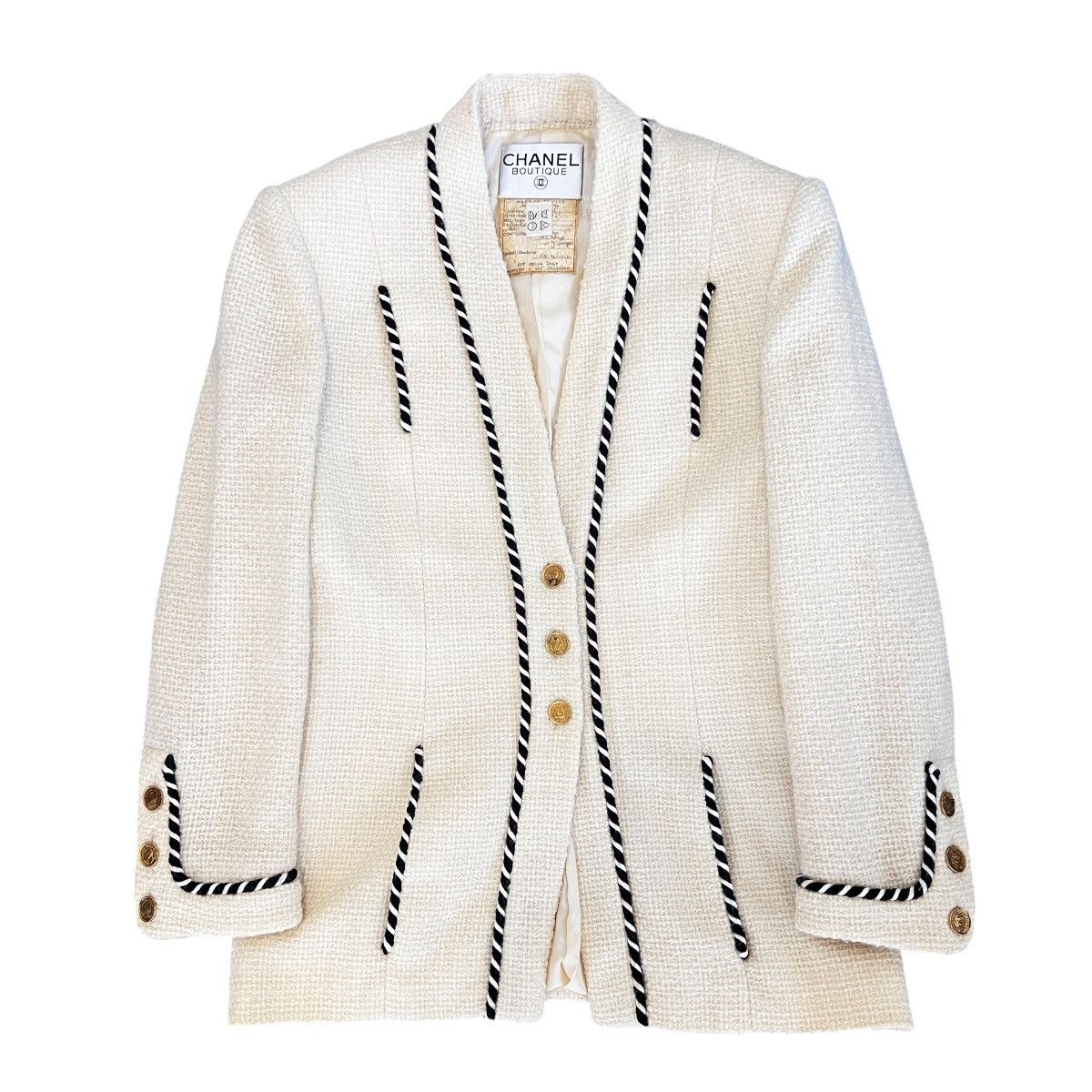 Chanel CHANEL 1986 White Tweed Jacket & Skirt Set-Up 36 Size XS / US 0-2 / IT 36-38 - 2 Thumbnail