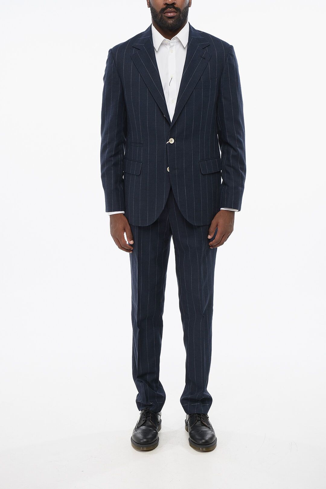 Brunello Cucinelli og1mm0725 3-Pocketed Cotton Blend Suit in Blue Size US L / EU 52-54 / 3 - 1 Thumbnail