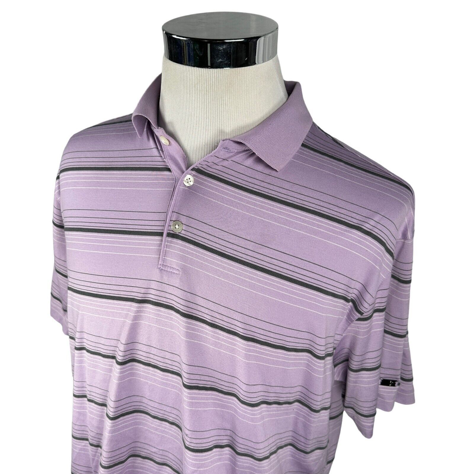 Nike Nike Tiger Woods Collection Polo Shirt Large Purple Striped Size US L / EU 52-54 / 3 - 3 Thumbnail