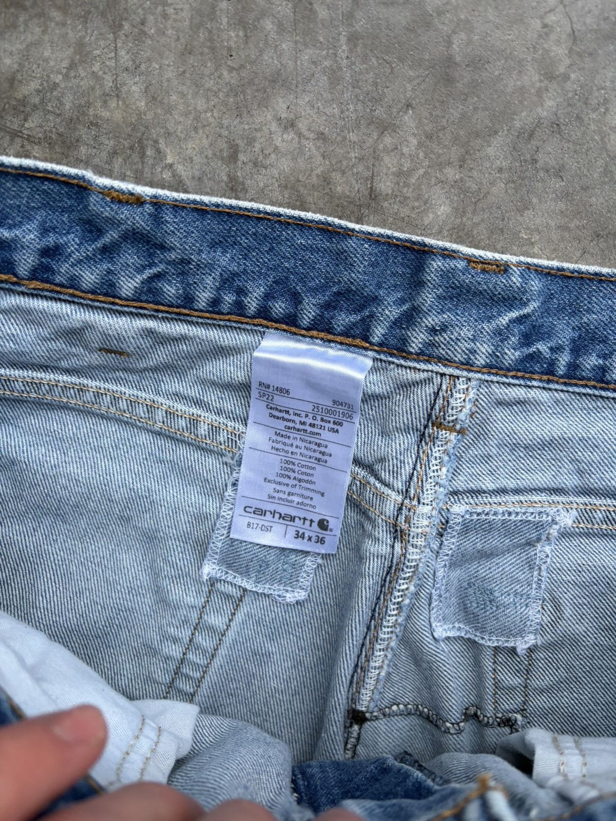 Carhartt Vintage 1990s Carhartt Workwear Light Wash Denim Jeans Size US 34 / EU 50 - 5 Thumbnail