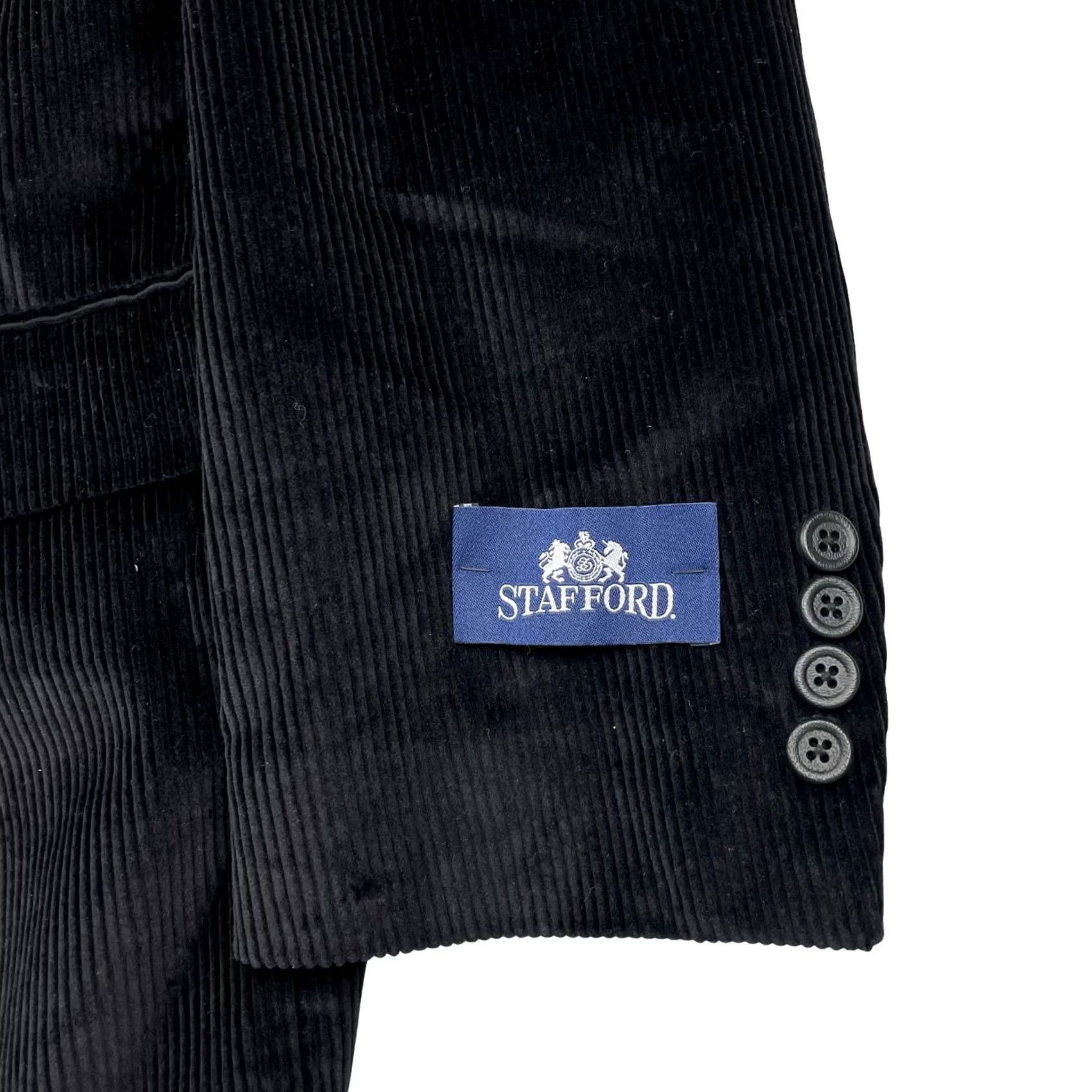 Stafford Stafford Black 100% Cotton Corduroy 2-Button Blazer Jacket 46S Men’s Blazer Cardigan? No. Size 46R - 4 Thumbnail