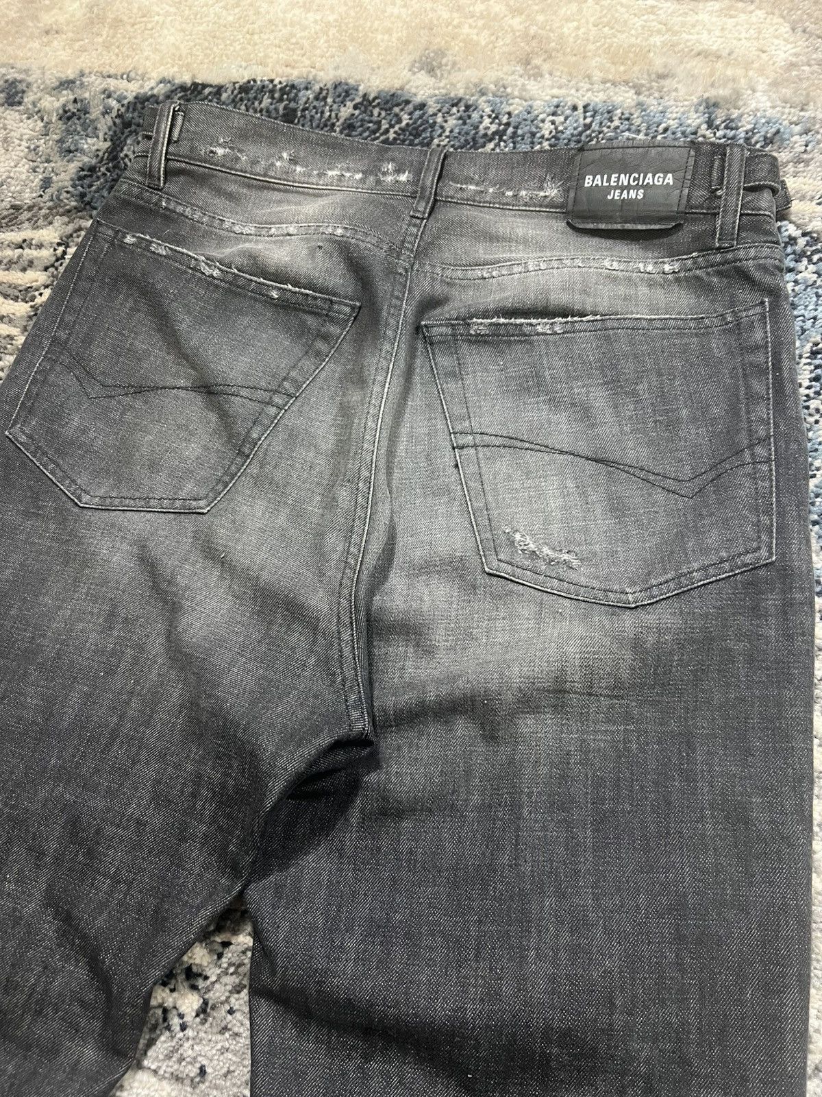 Balenciaga SS21 Balenciaga Red Carpet Destroyed Distressed Skater Denim Size US 30 / EU 46 - 4 Thumbnail