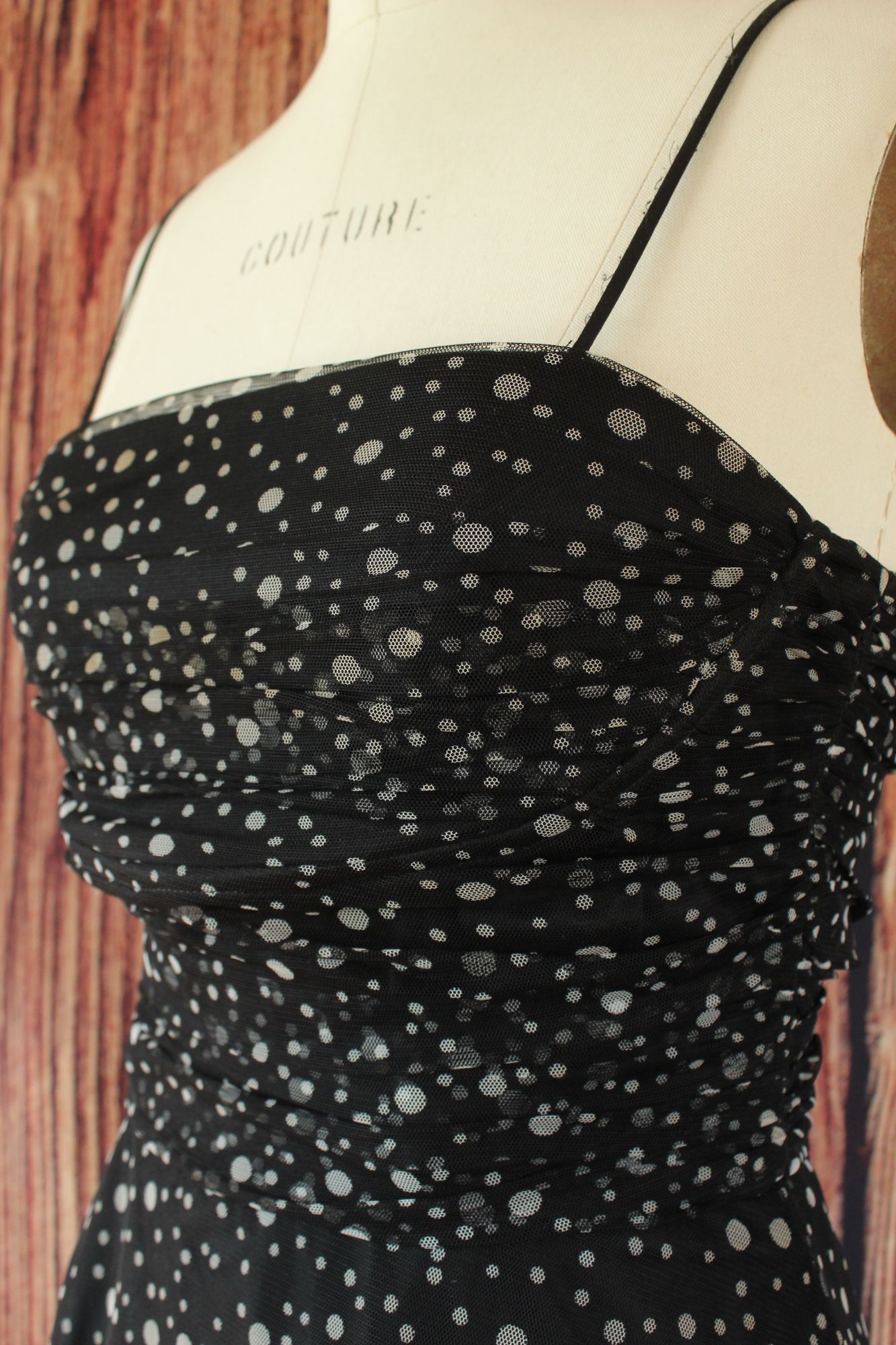 Other Jessica Howard Dress, Black with Gray Polkadots, Size 8, Fit Size M / US 6-8 / IT 42-44 - 9 Thumbnail