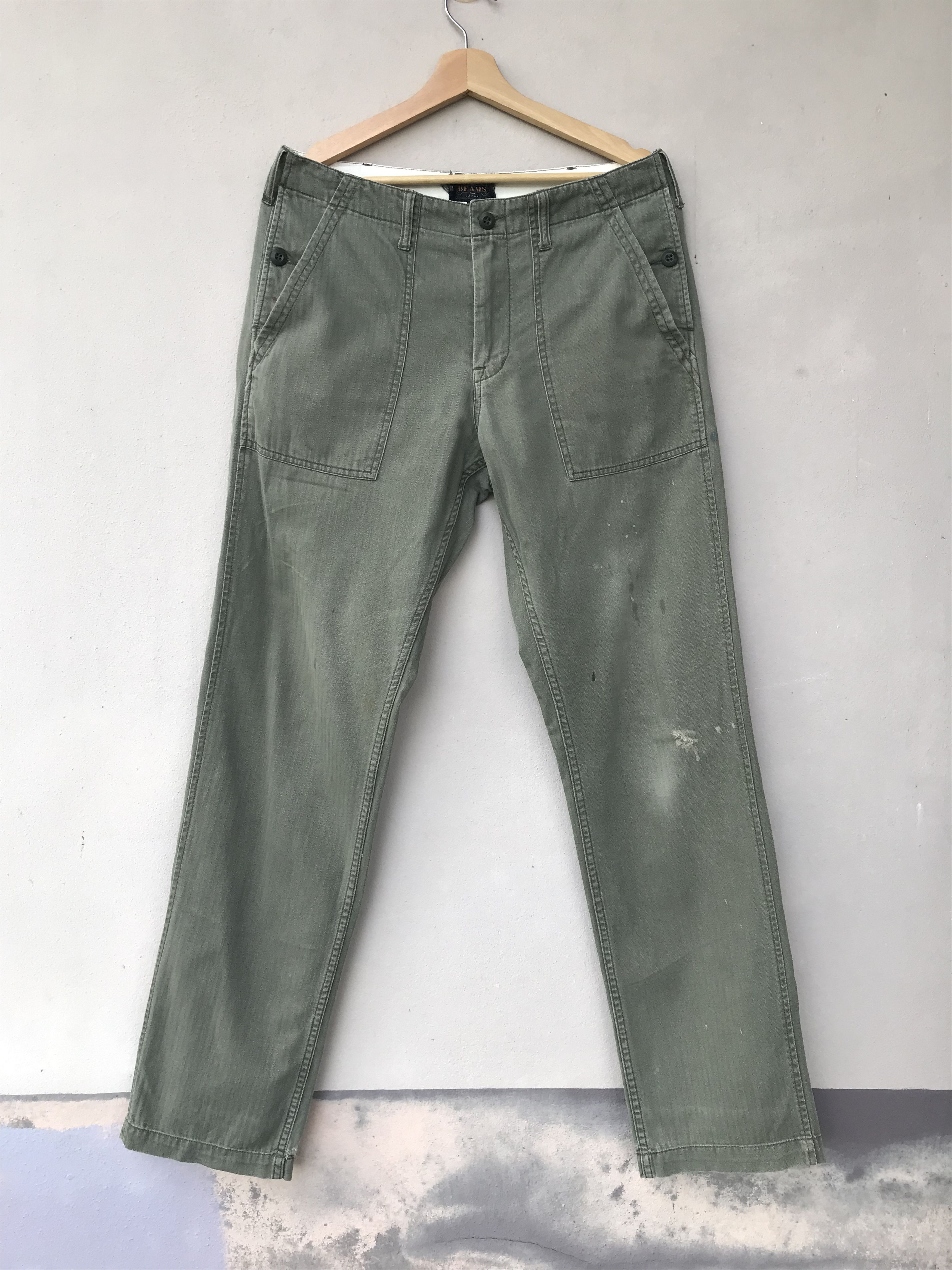 Vintage Vintage Distressed Beams Herringbone Baker Pants Size US 34 / EU 50 - 1 Thumbnail