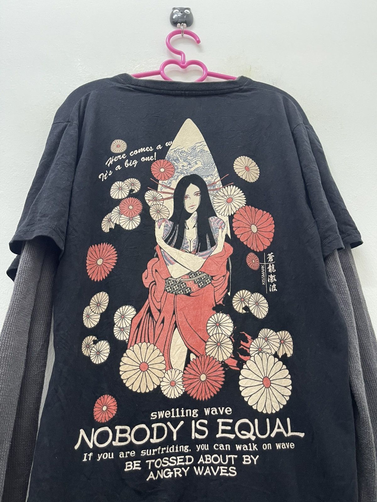 Japanese Brand Rare Vintage KISSMARK Nobody Is Equal Sexy Girl Size US M / EU 48-50 / 2 - 2 Thumbnail
