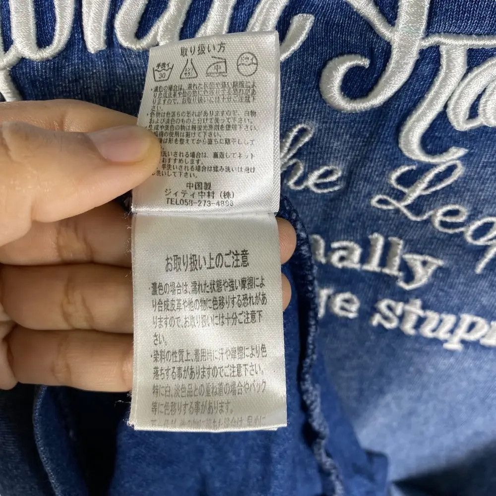 In The Attic IN THE ATTIC Embroidery Logo Indigo Washed Vneck Tee Shirt Size US M / EU 48-50 / 2 - 8 Thumbnail