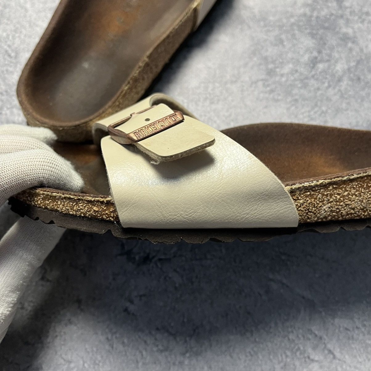 Birkenstock Birkenstock Madrid Birko-Flor Graceful Pearl White Sandals Size US 11 / IT 41 - 10 Thumbnail