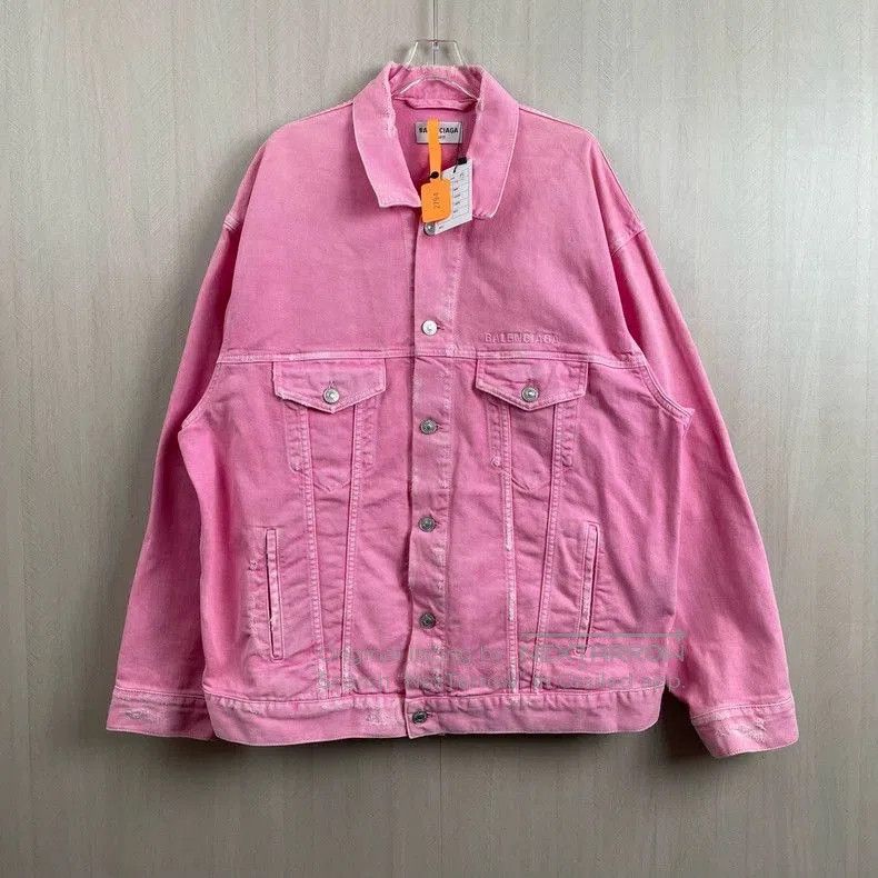 Balenciaga Balenciaga Pink Washed Denim Jacket. Size US XS / EU 42 / 0 - 1 Thumbnail